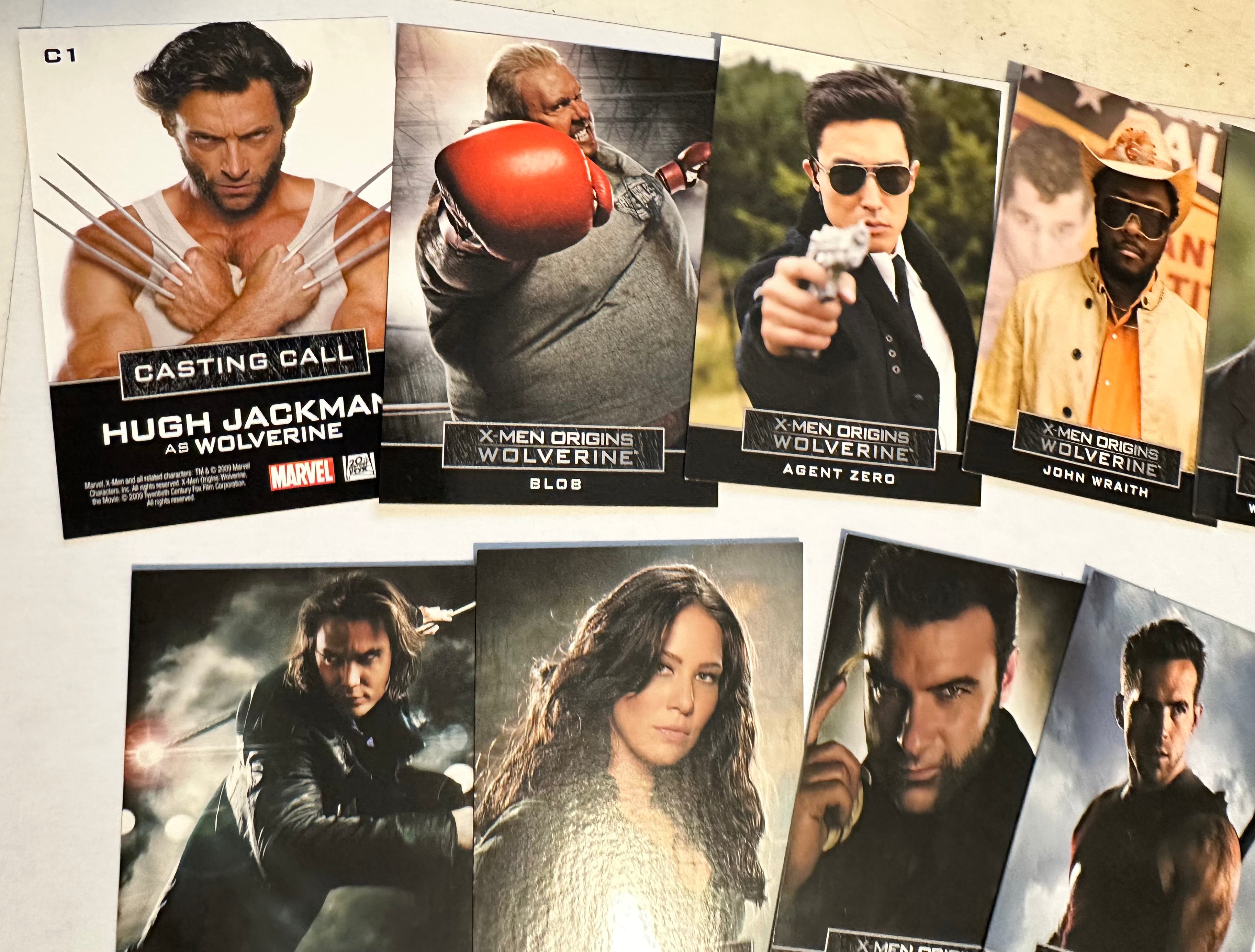 X-Men casting call insert cards set 2009