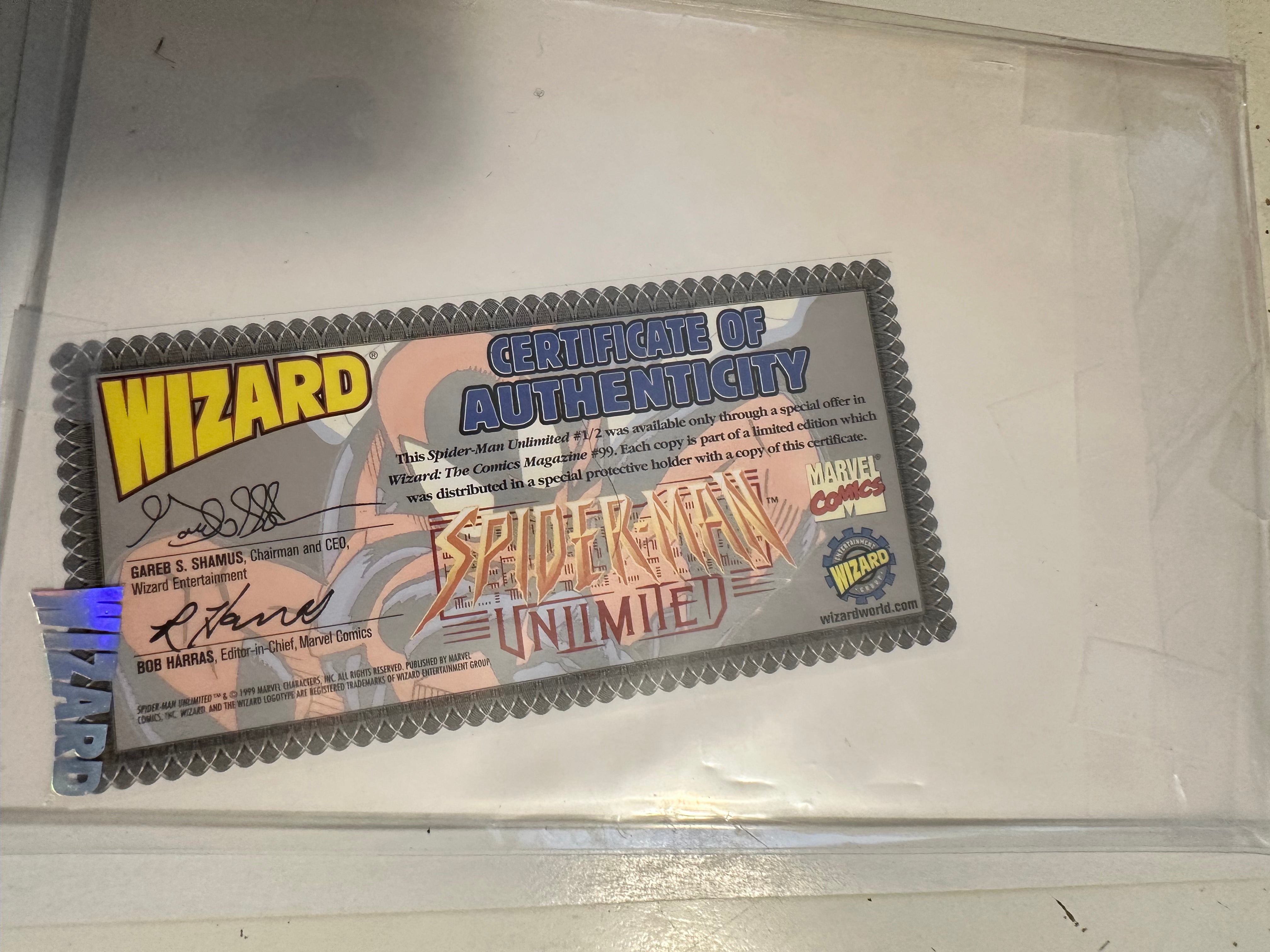 Spider-Man Unlimited #1/2 wizard high grade comic book 1999