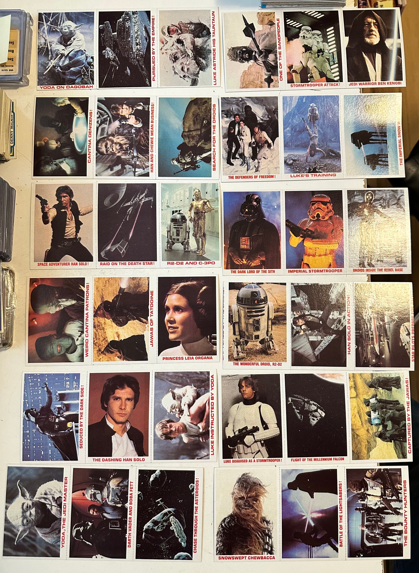 Star Wars Empire Burger King 12 panels 36 cards set 1980.