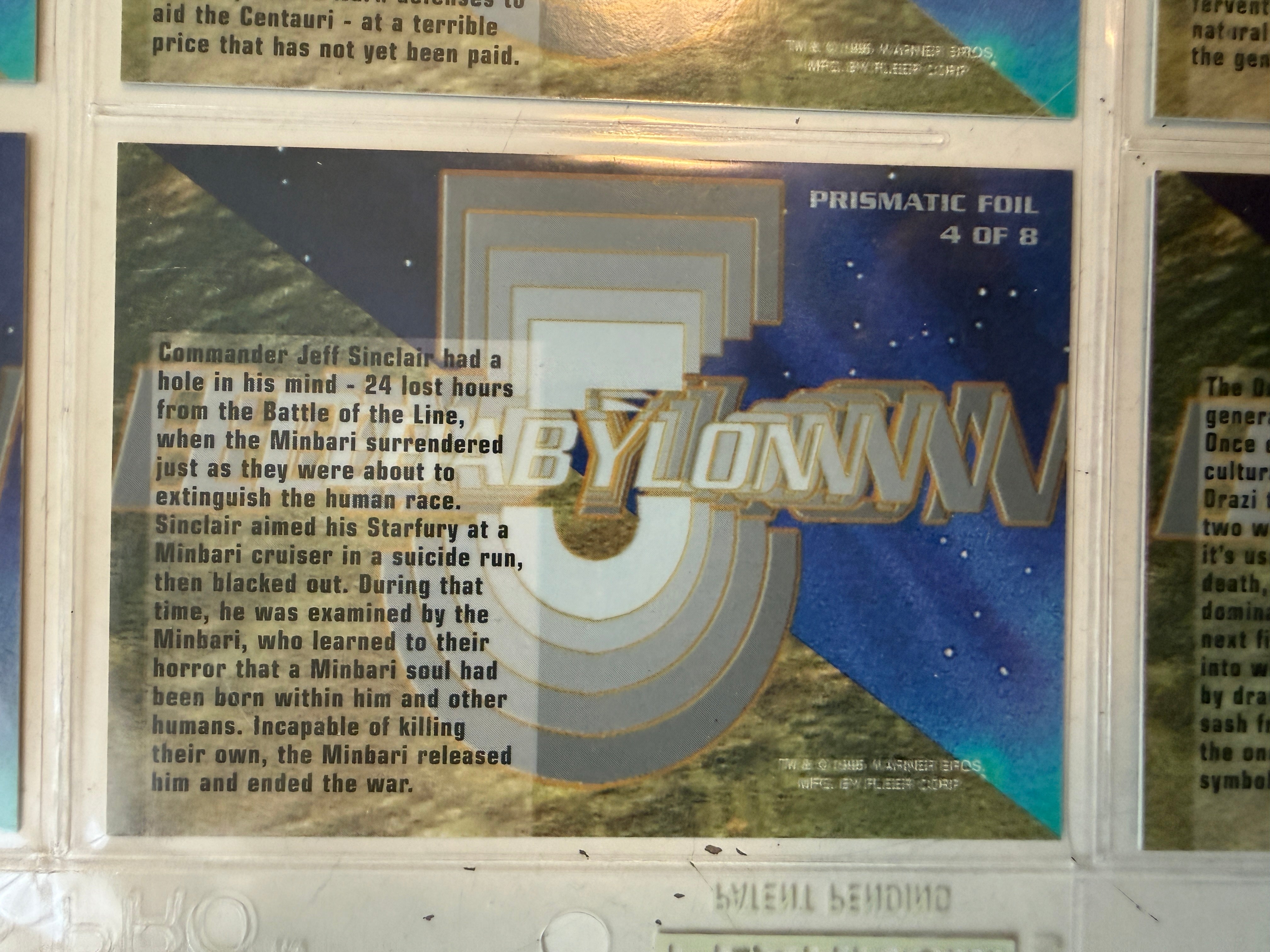 Babylon 5 series one rare foil insert Cards set 1995