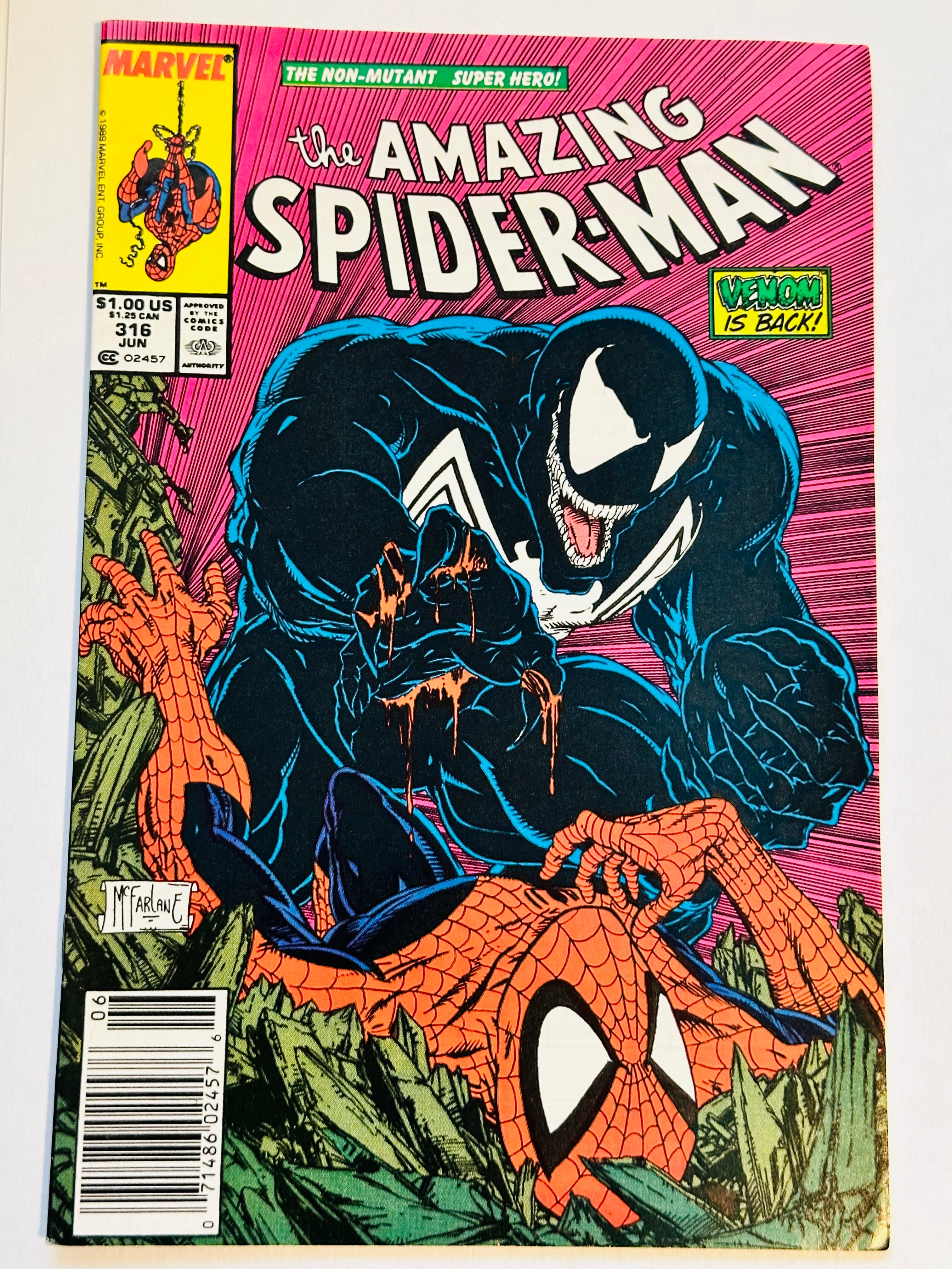Amazing Spider-Man number 316 first venom cover high-grade condition new stand version comic book