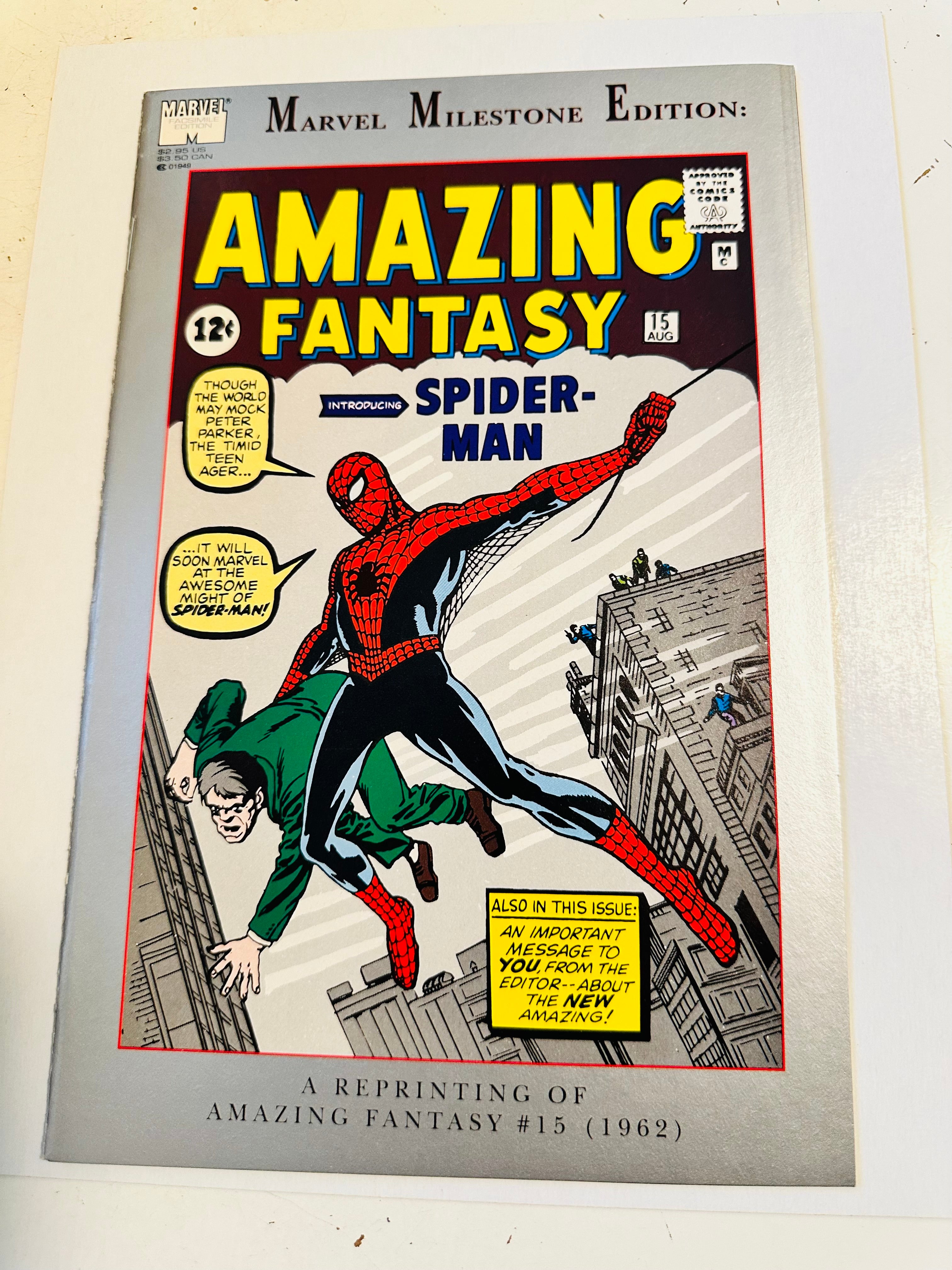 Amazing Fantasy 15 Marvel Milestones rare reprint comic 1992