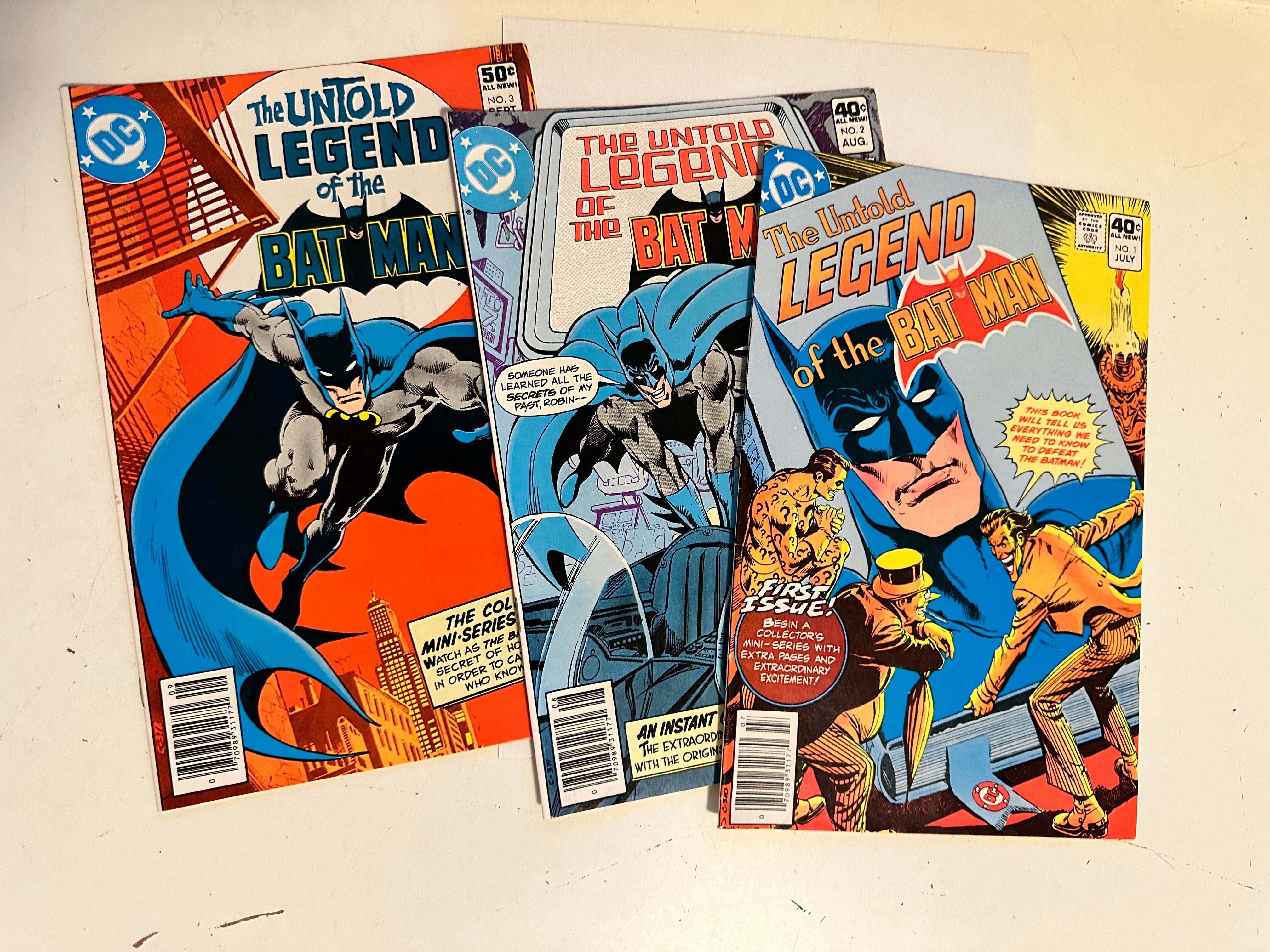 The Untold Legend of the Batman 3 series comics set 1989