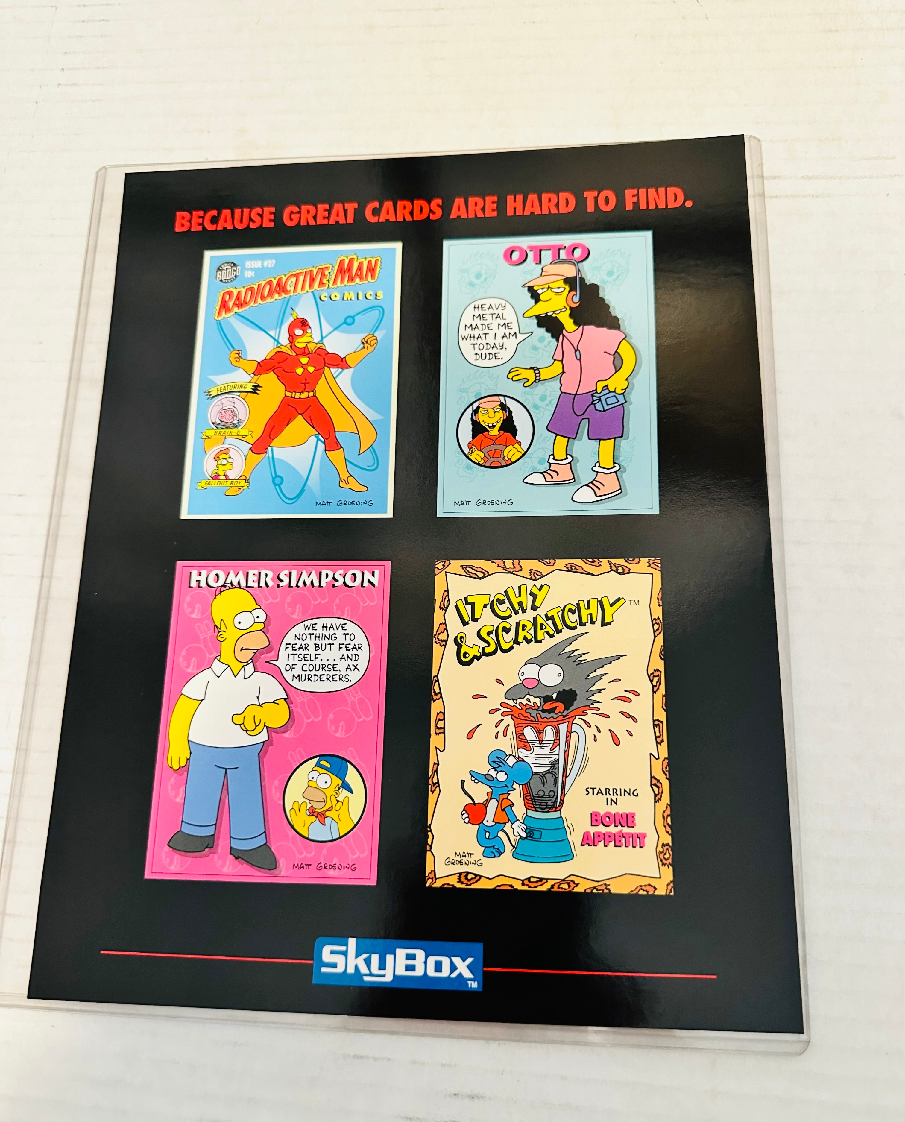 The Simpsons skybox Bongo cards rare advertising cards sheet 1993