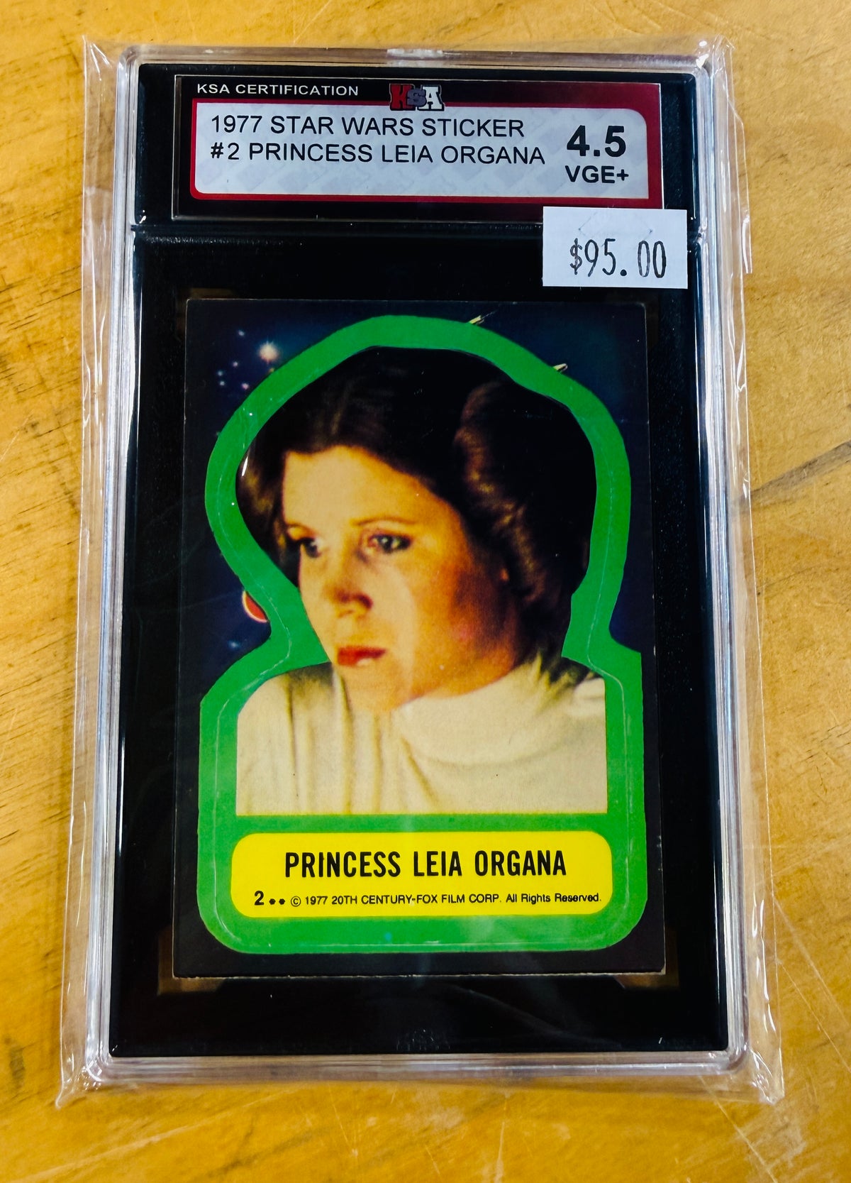 Star Wars Princess Leia sticker card topps graded from 1977