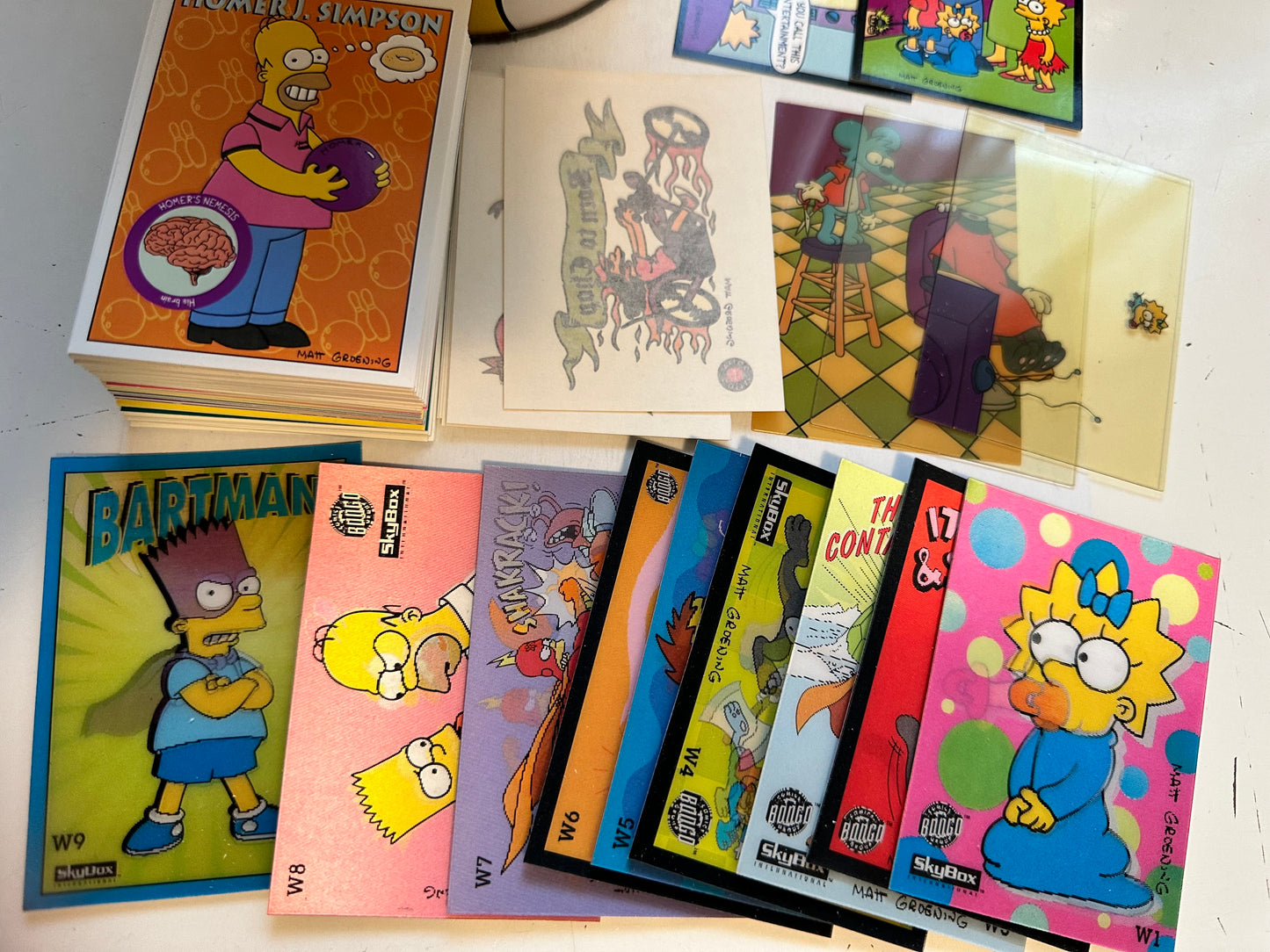 The Simpsons rare cards set with all insert card sets 1993