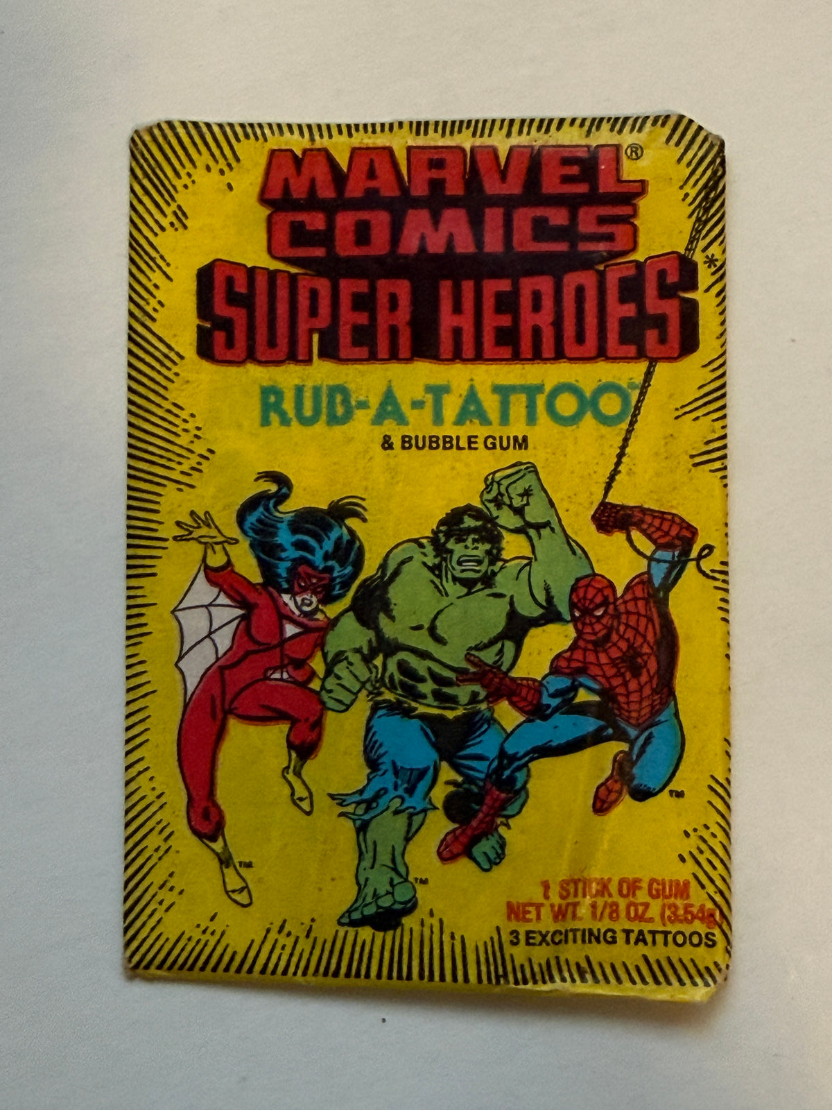 Marvel comics, tattoo stickers, rare sealed pack 1980