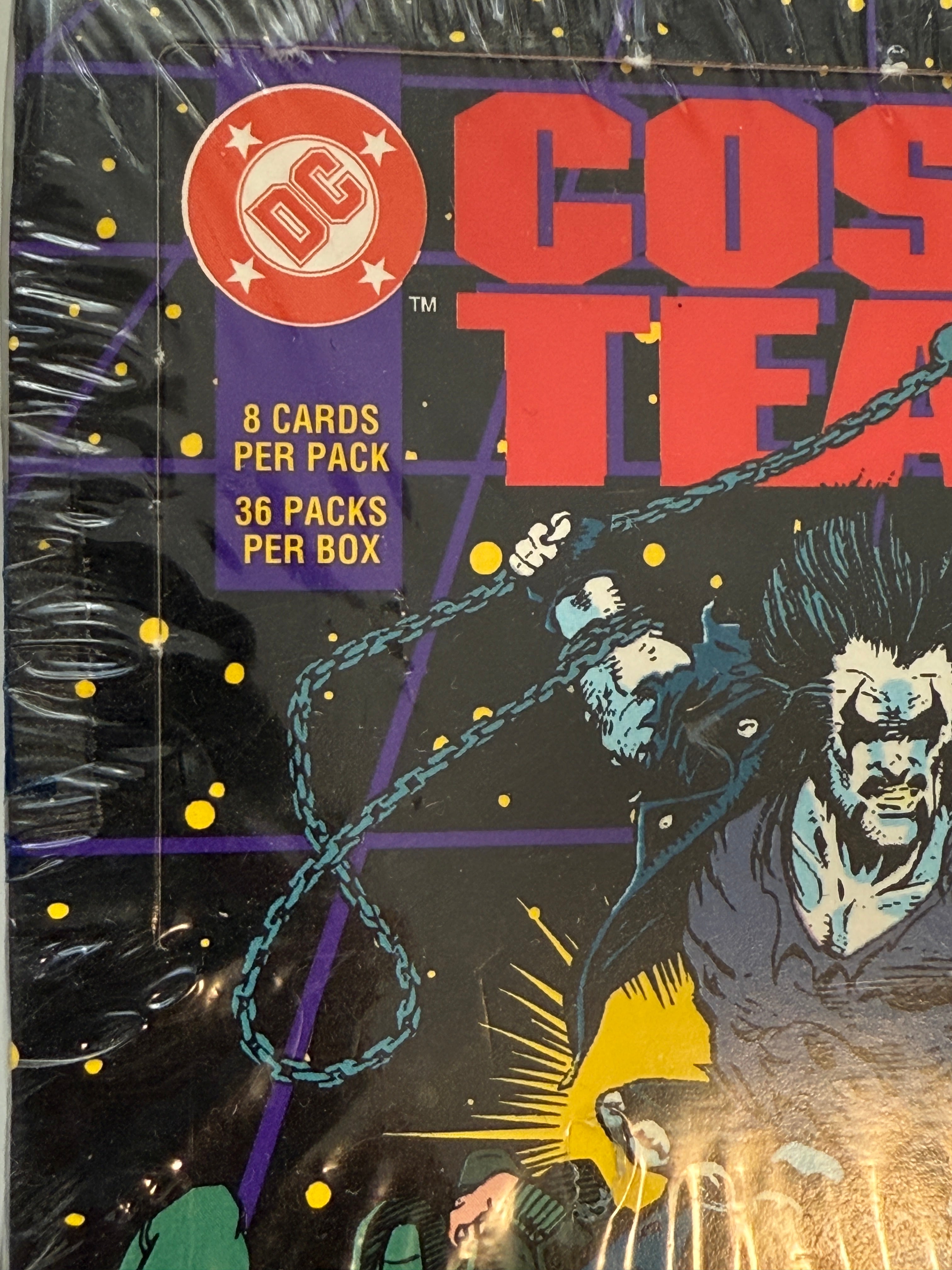 DC cosmic teams, superhero cards, 36 sealed packs factory seal box 1993
