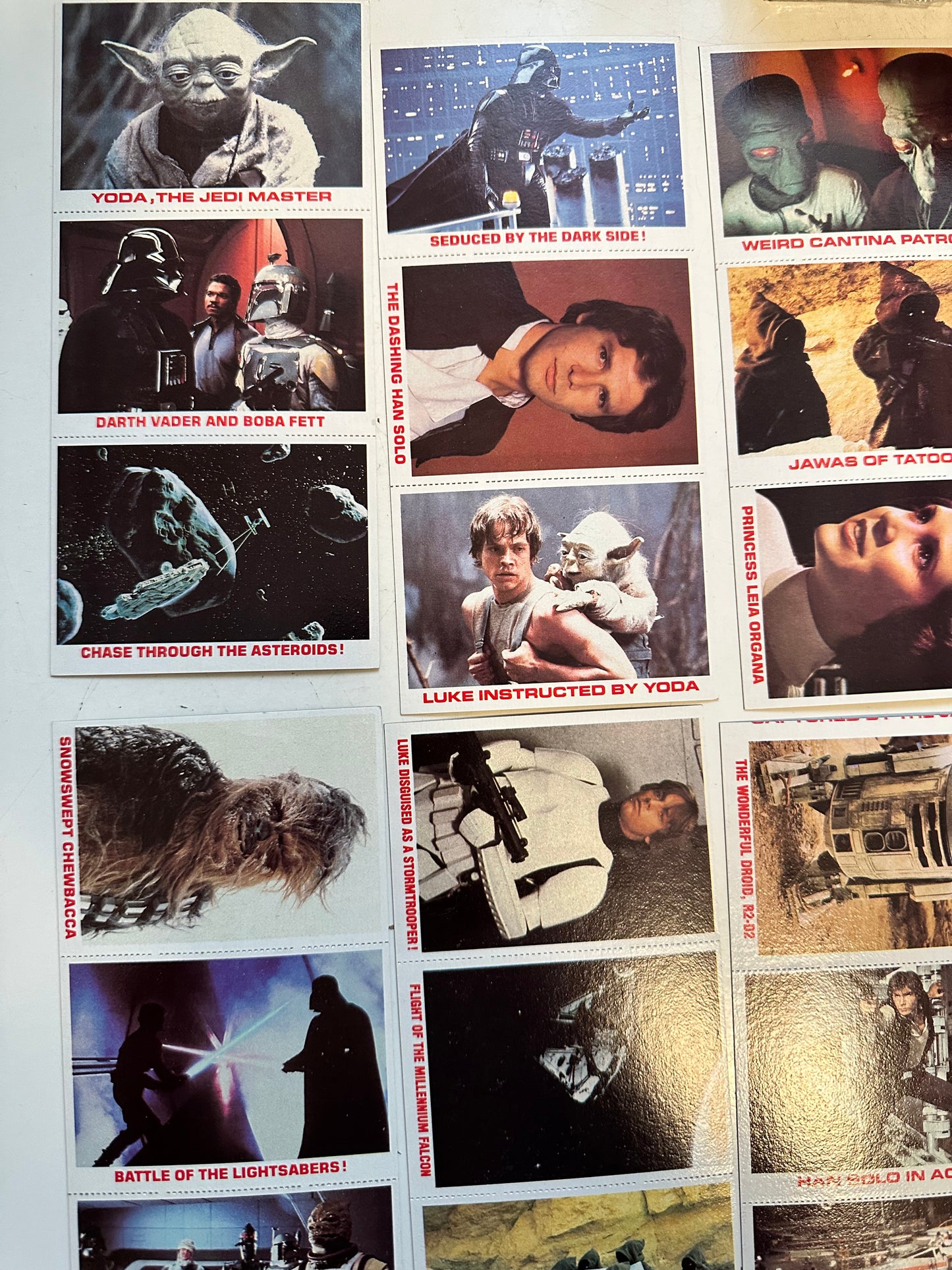 Star Wars Empire Burger King 12 panels 36 cards set 1980.