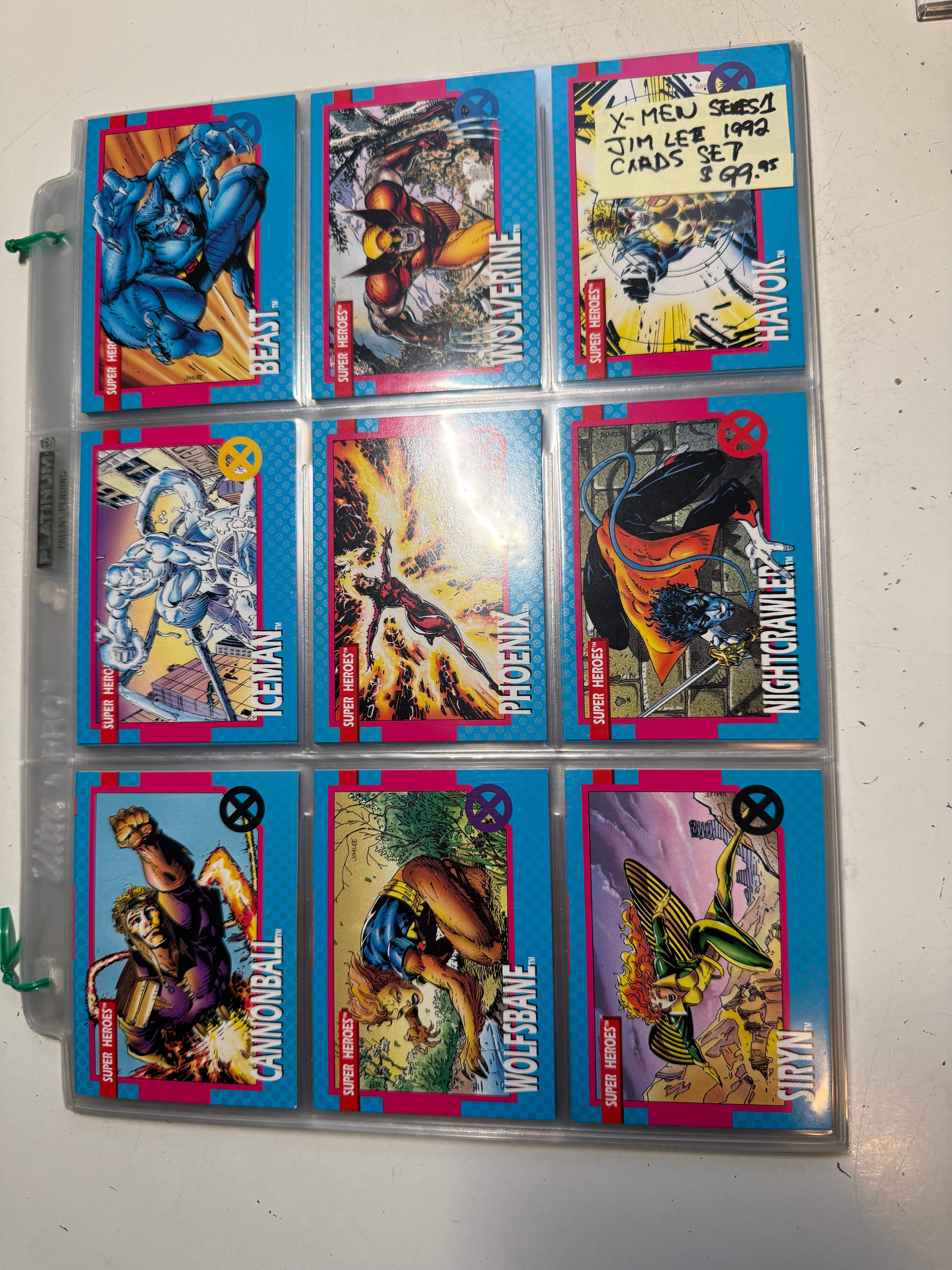 X-Men Jim Lee series 1 skybox vintage cards set in Pages 1992