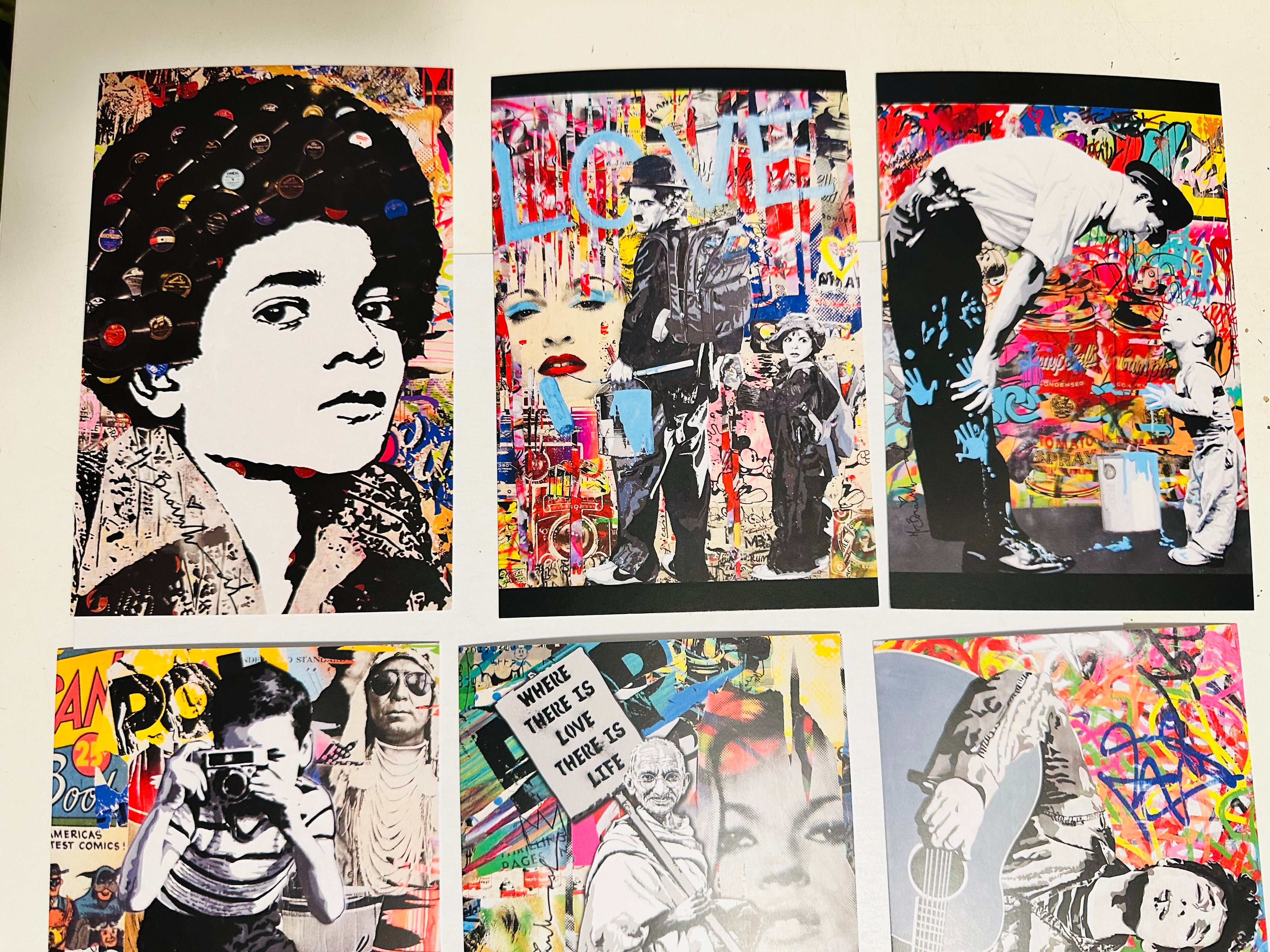 Mr.Brainwash rare 6 postcards from Art Basel 2011