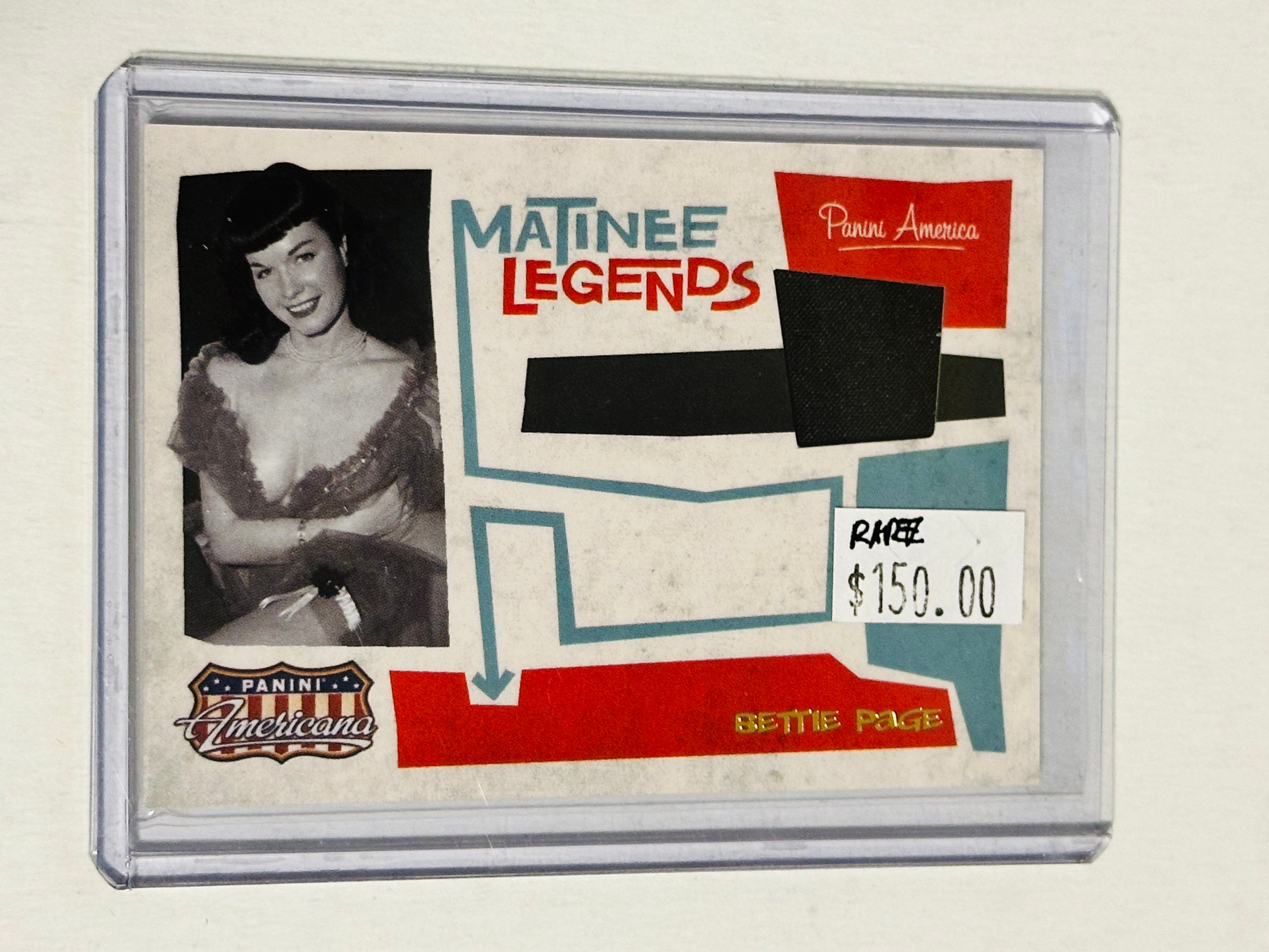 Bettie Page famous Pin-up girl legend rare memorabilia insert card