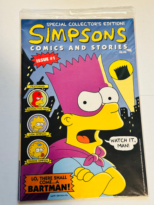 Simpsons Comics and Stories #1 factory sealed with poster high grade condition comic 1993