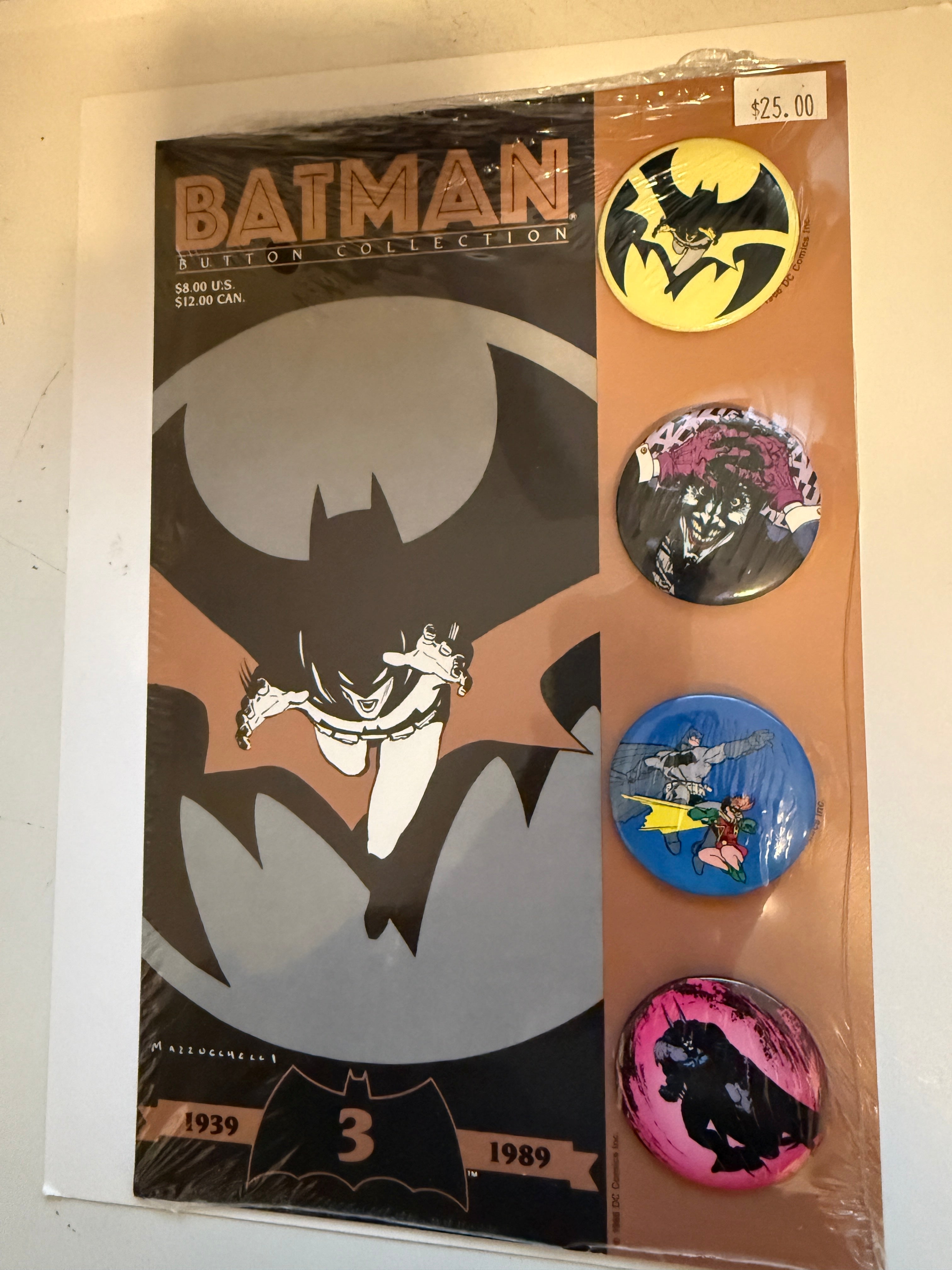 Batman 4 vintage buttons set 1989