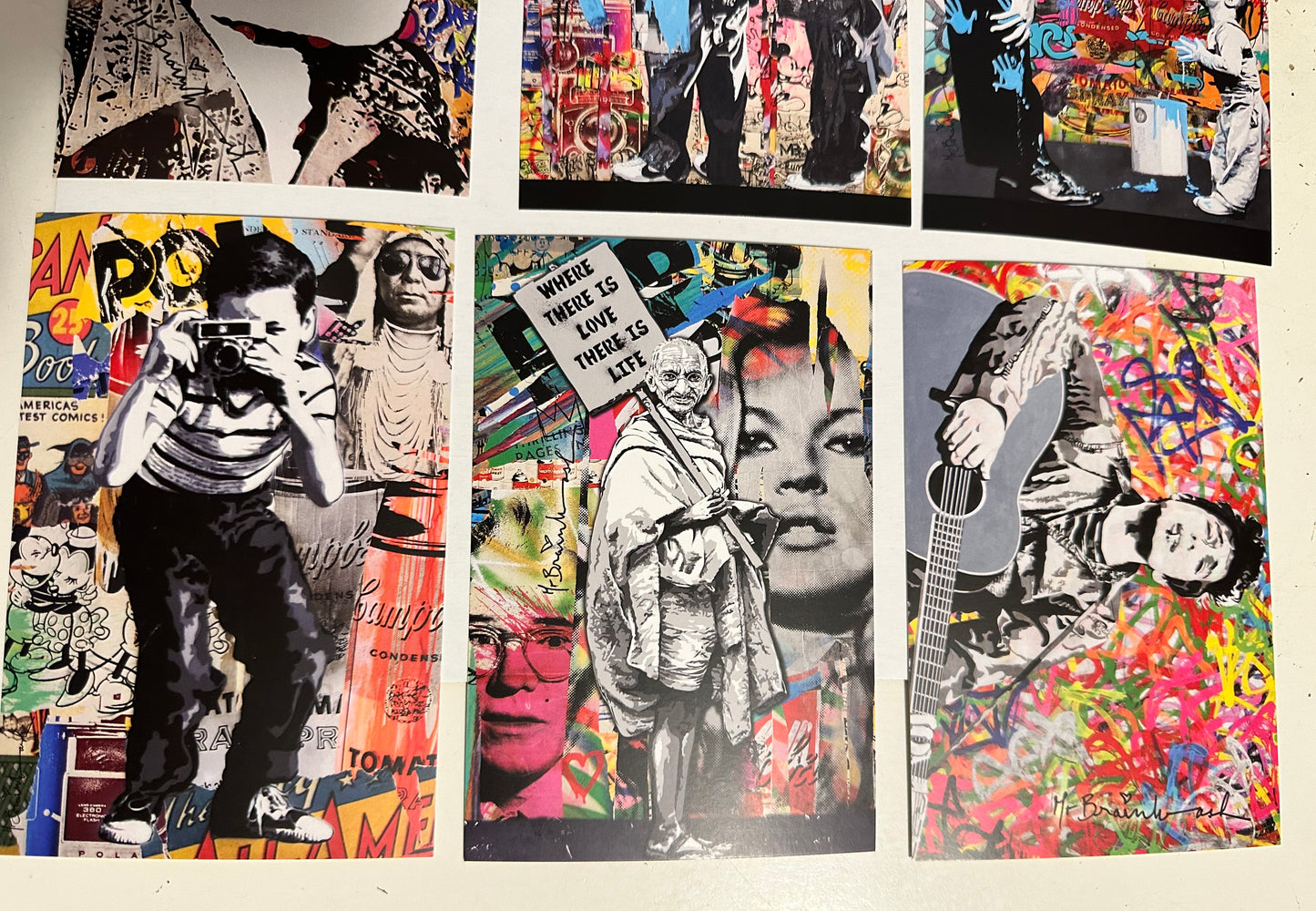 Mr.Brainwash rare 6 postcards from Art Basel 2011