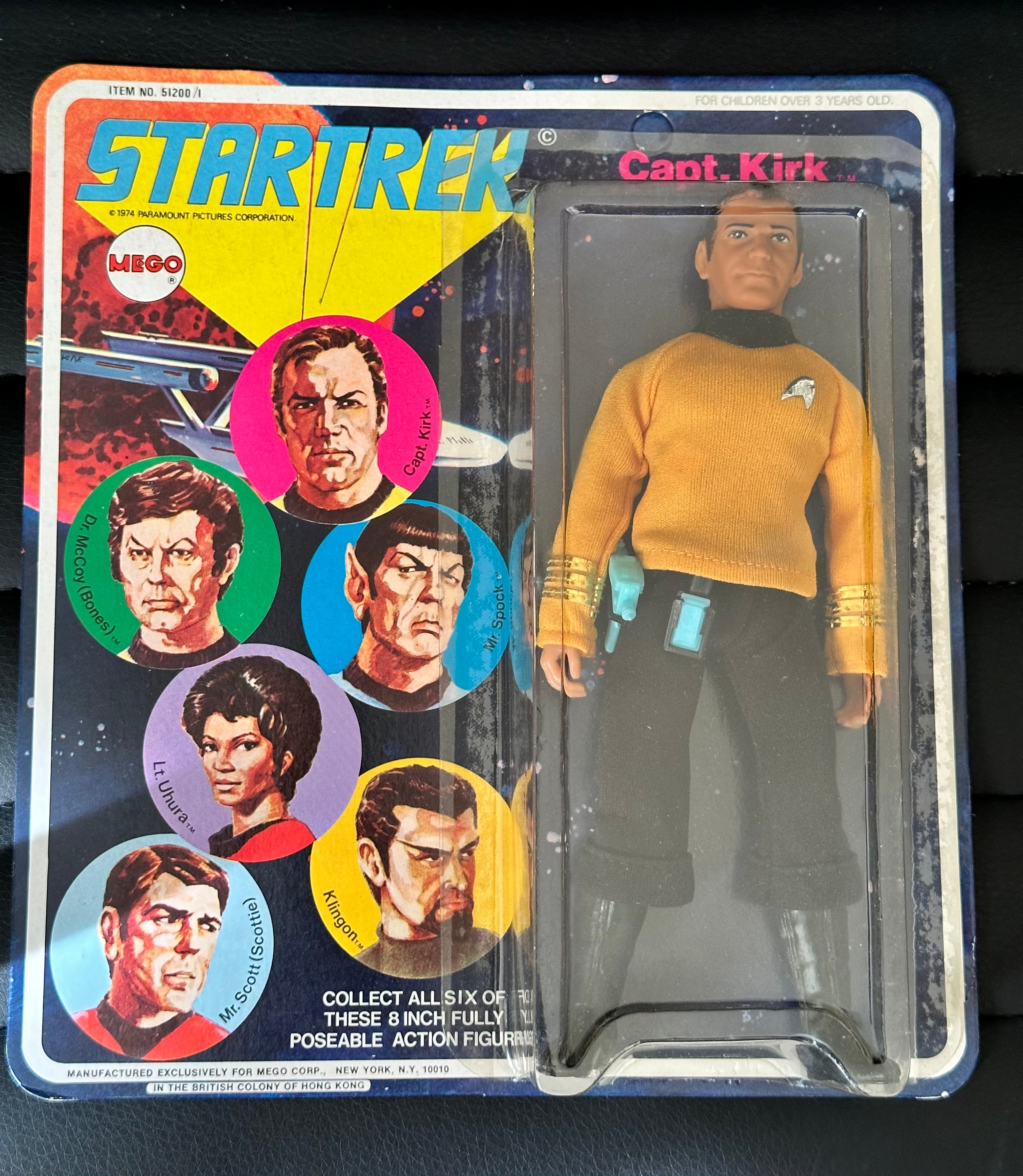 Star Trek Captain Kirk original Mego figure in package 1974