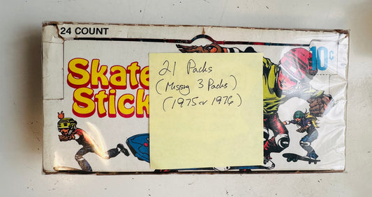 Skateboard stickers 21 sealed packs in box 1976