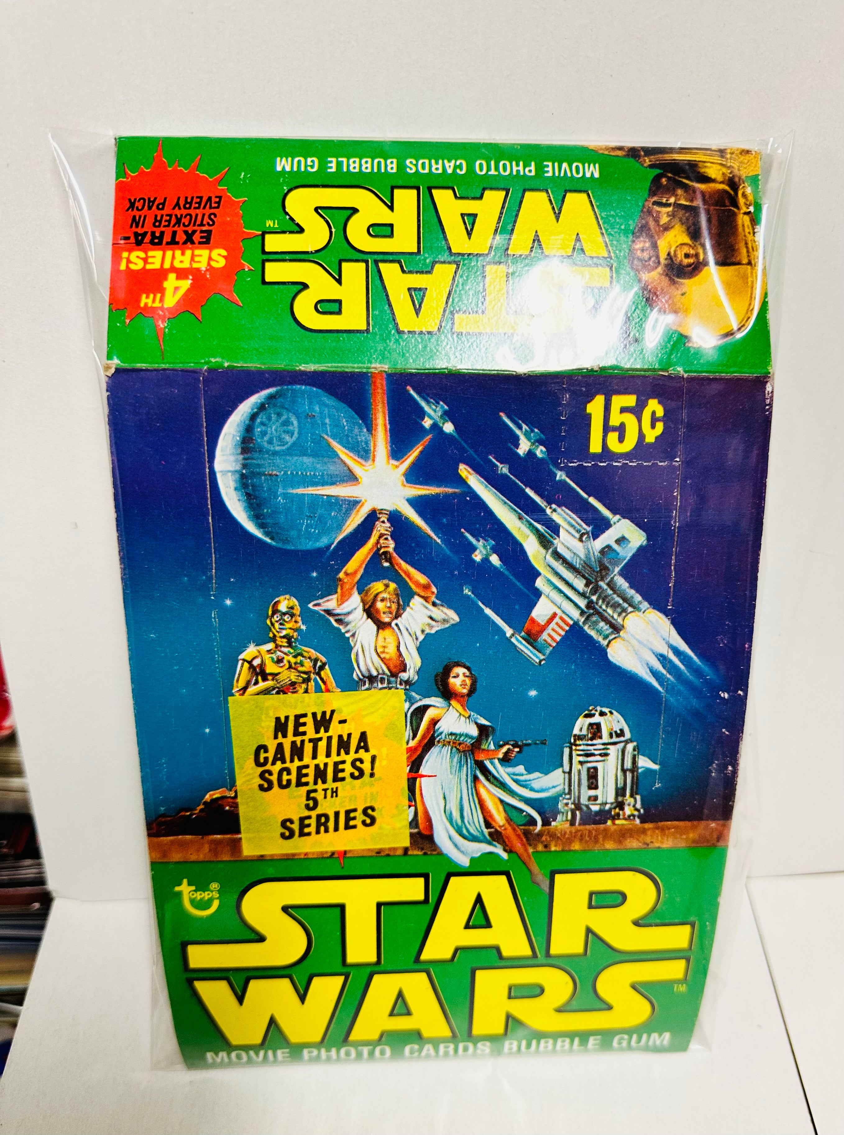 Star Wars series 4 cards empty display box 1977