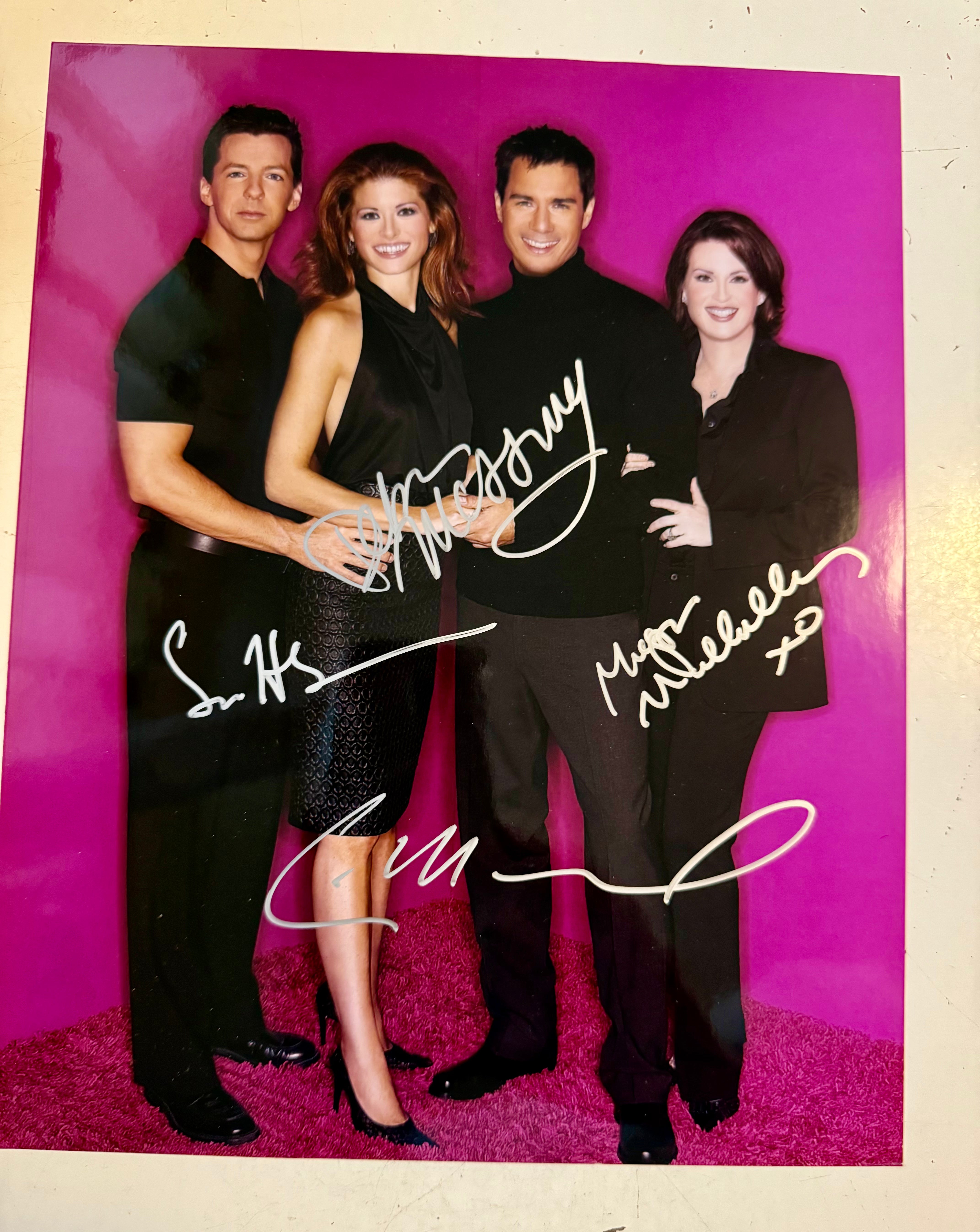 Will and Grace TV show rare cast autograph 8x10 photo with COA