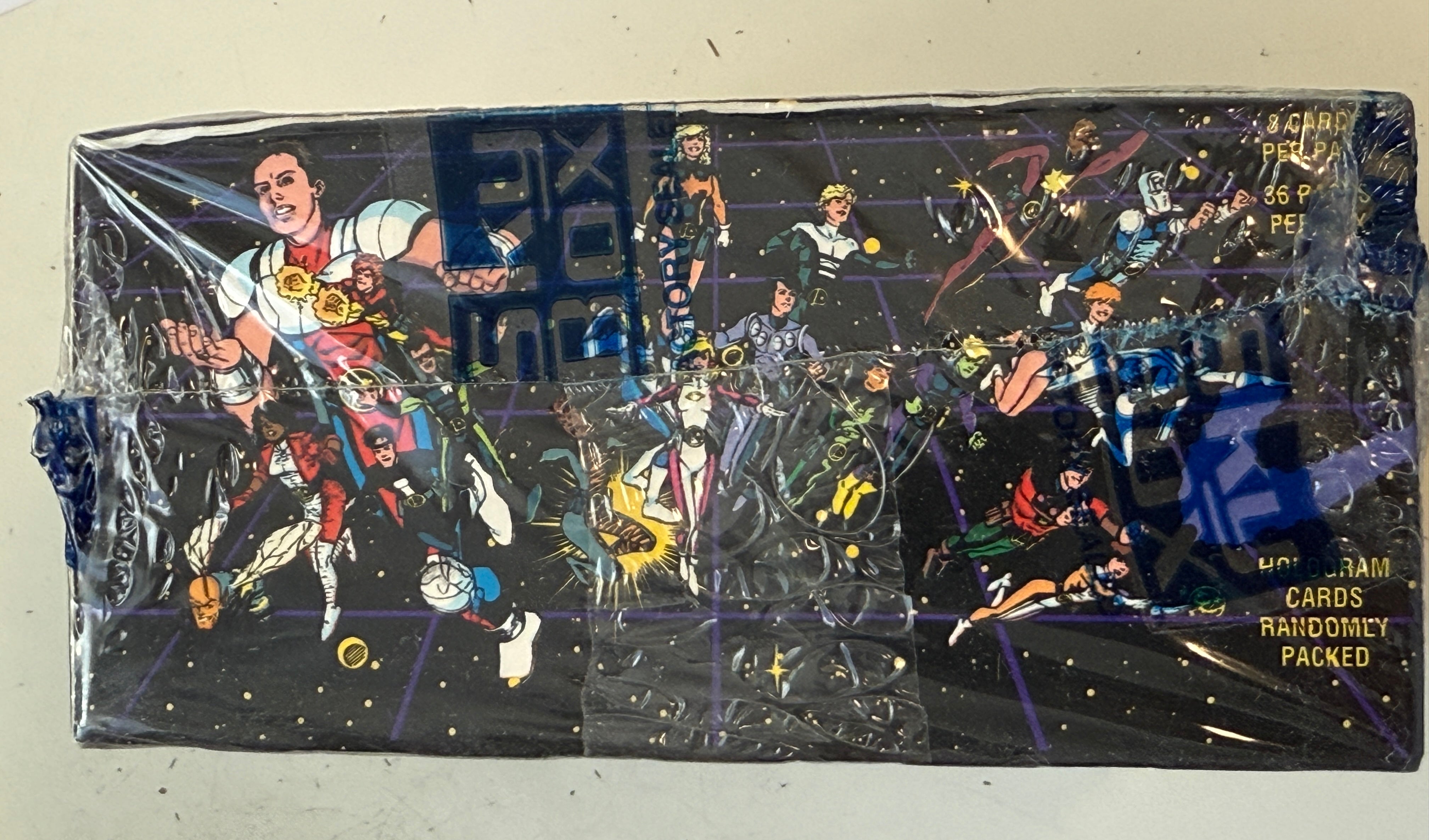 DC cosmic teams, superhero cards, 36 sealed packs factory seal box 1993