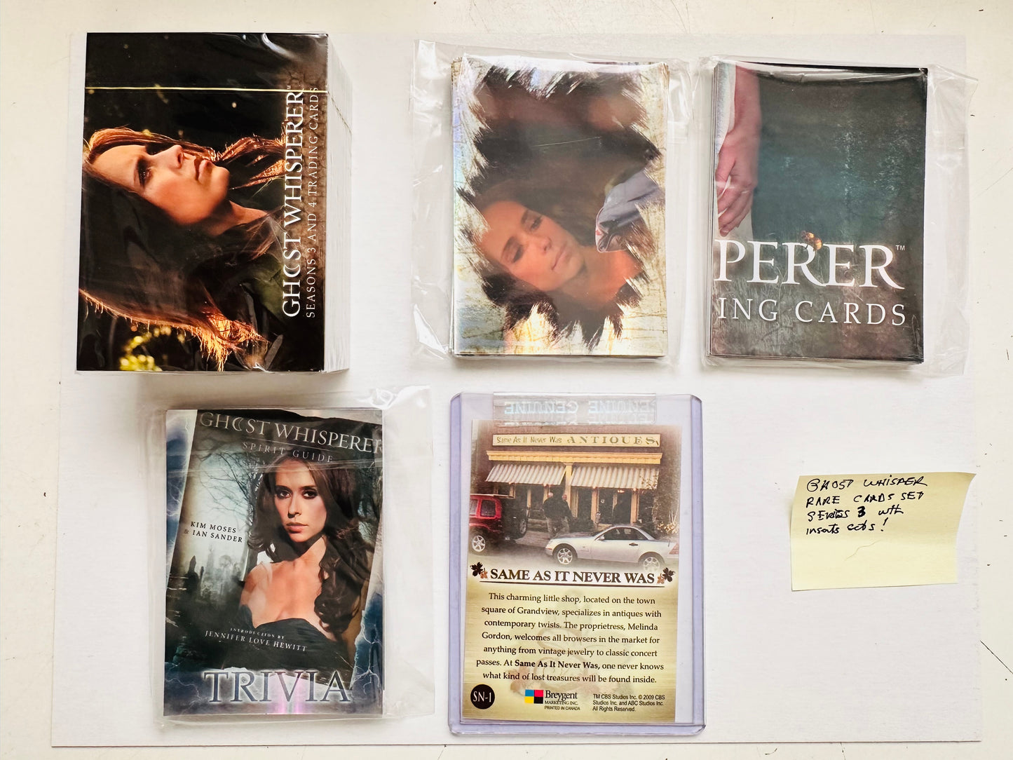 Ghost whisperer TV show cards set, 3 different insert card sets and rare foil business card insert lot deal