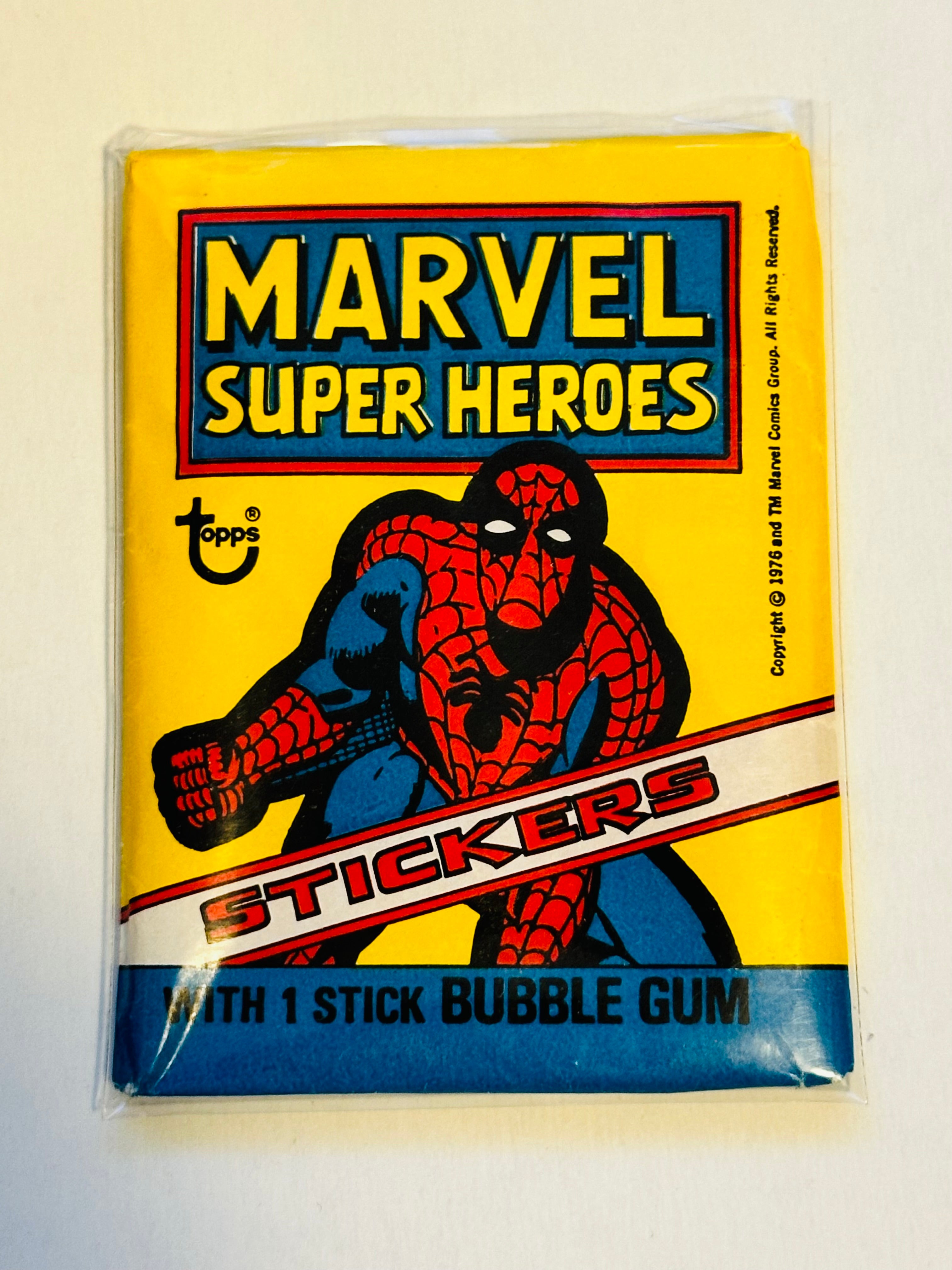 Marvel comic stickers sealed pack 1976