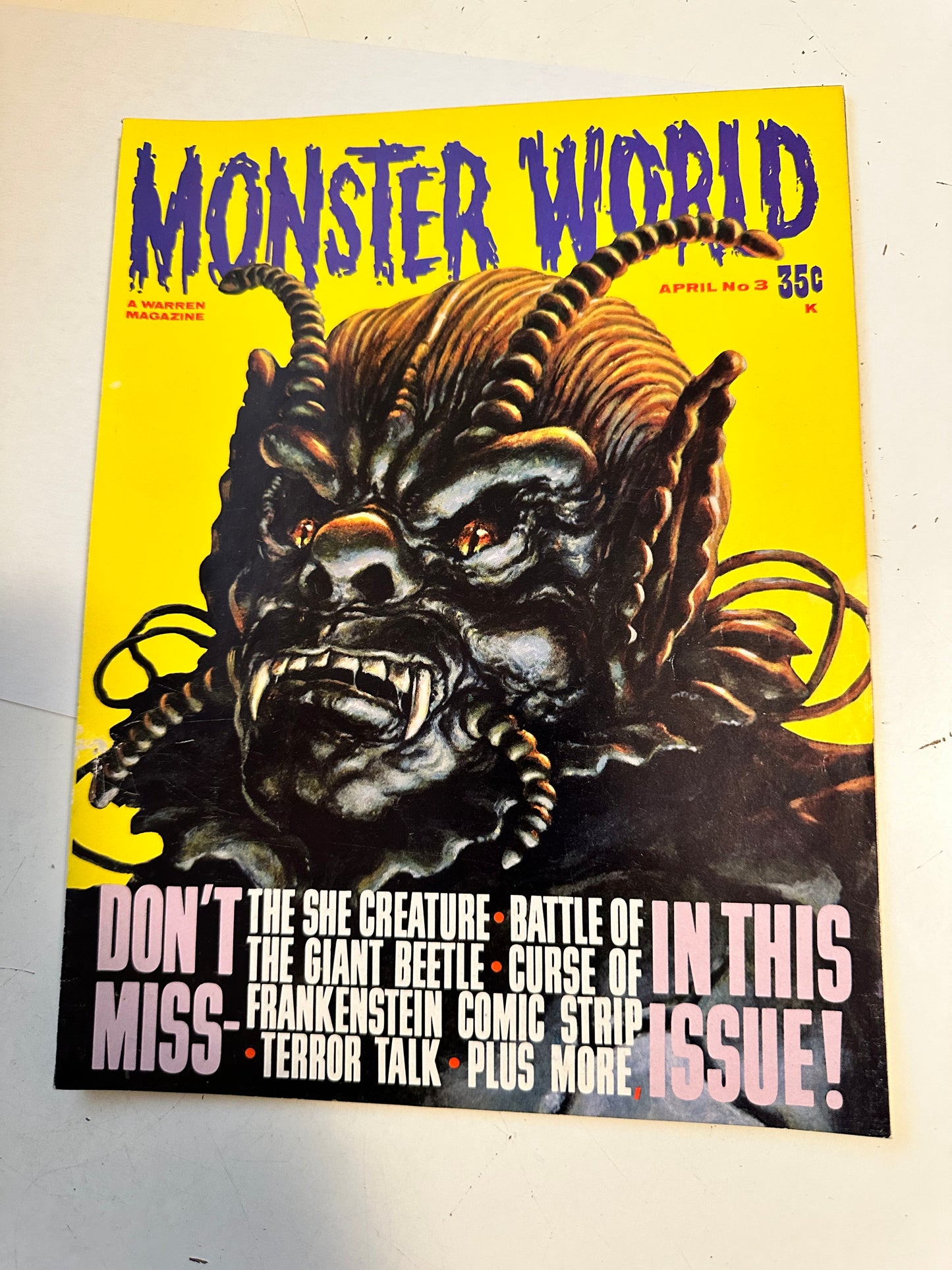 Monster World #3 rare high grade condition magazine issue 1965