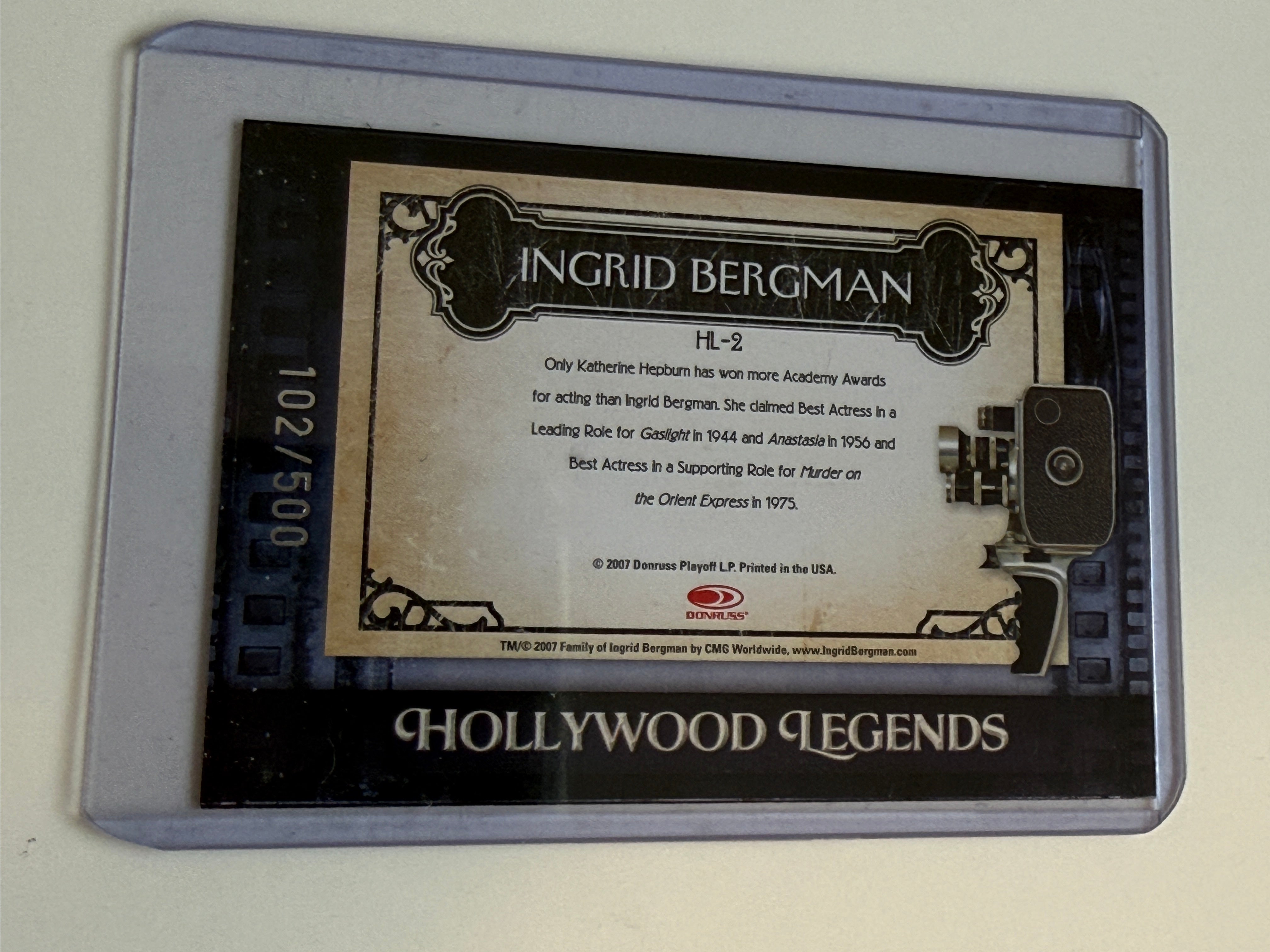 Ingrid Bergman famous movie actress numbered foil, insert card