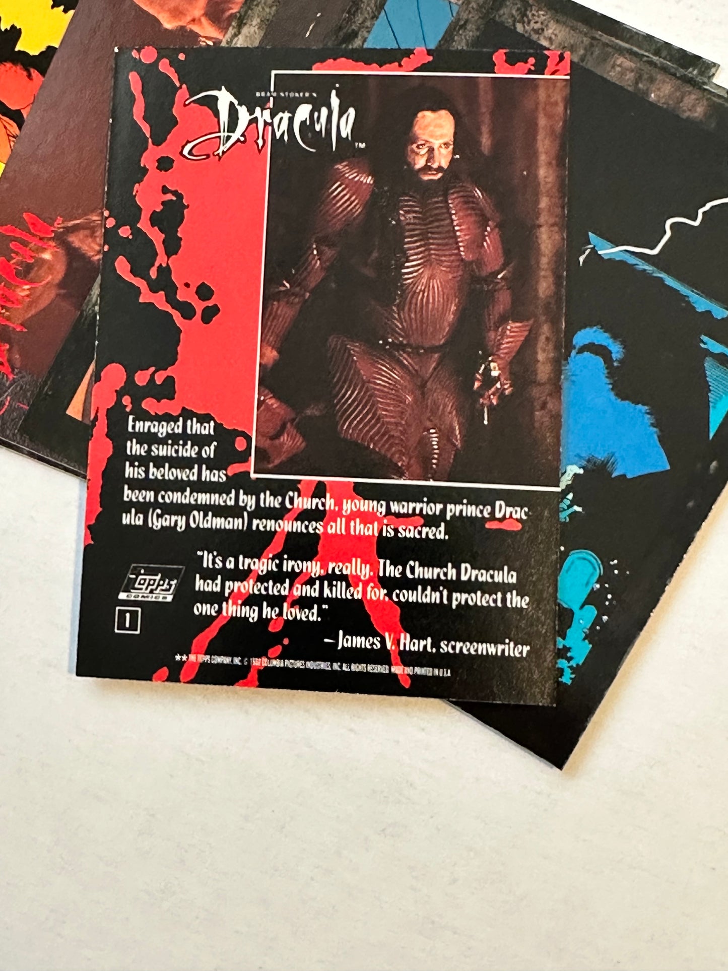 Dracula movie Topps rare promo cards set 1992