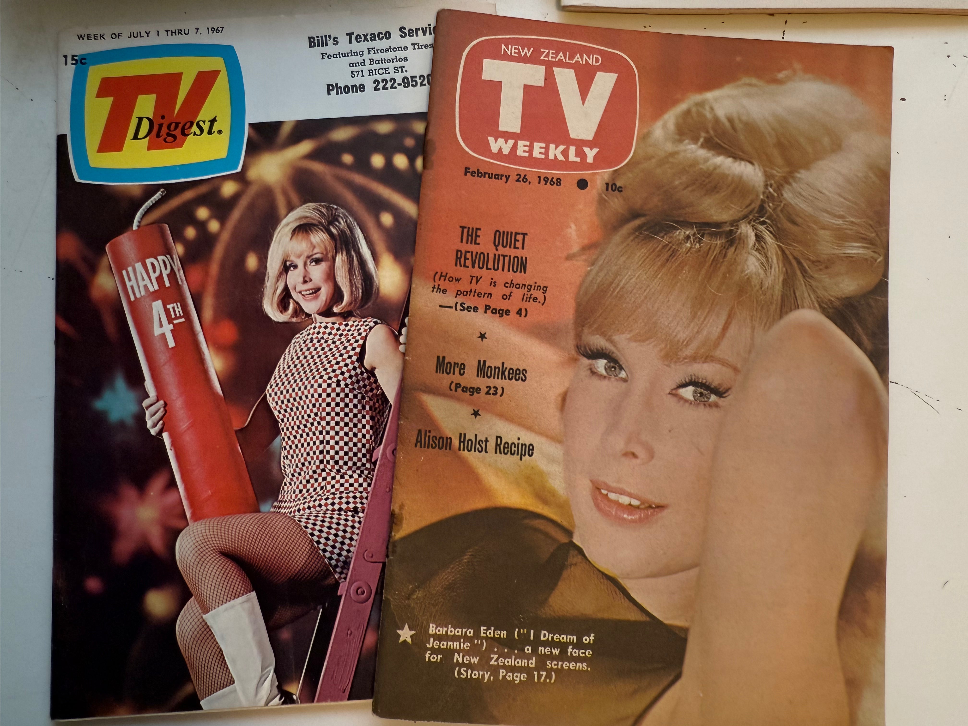 Barbara Eden two vintage TV guides 1970s