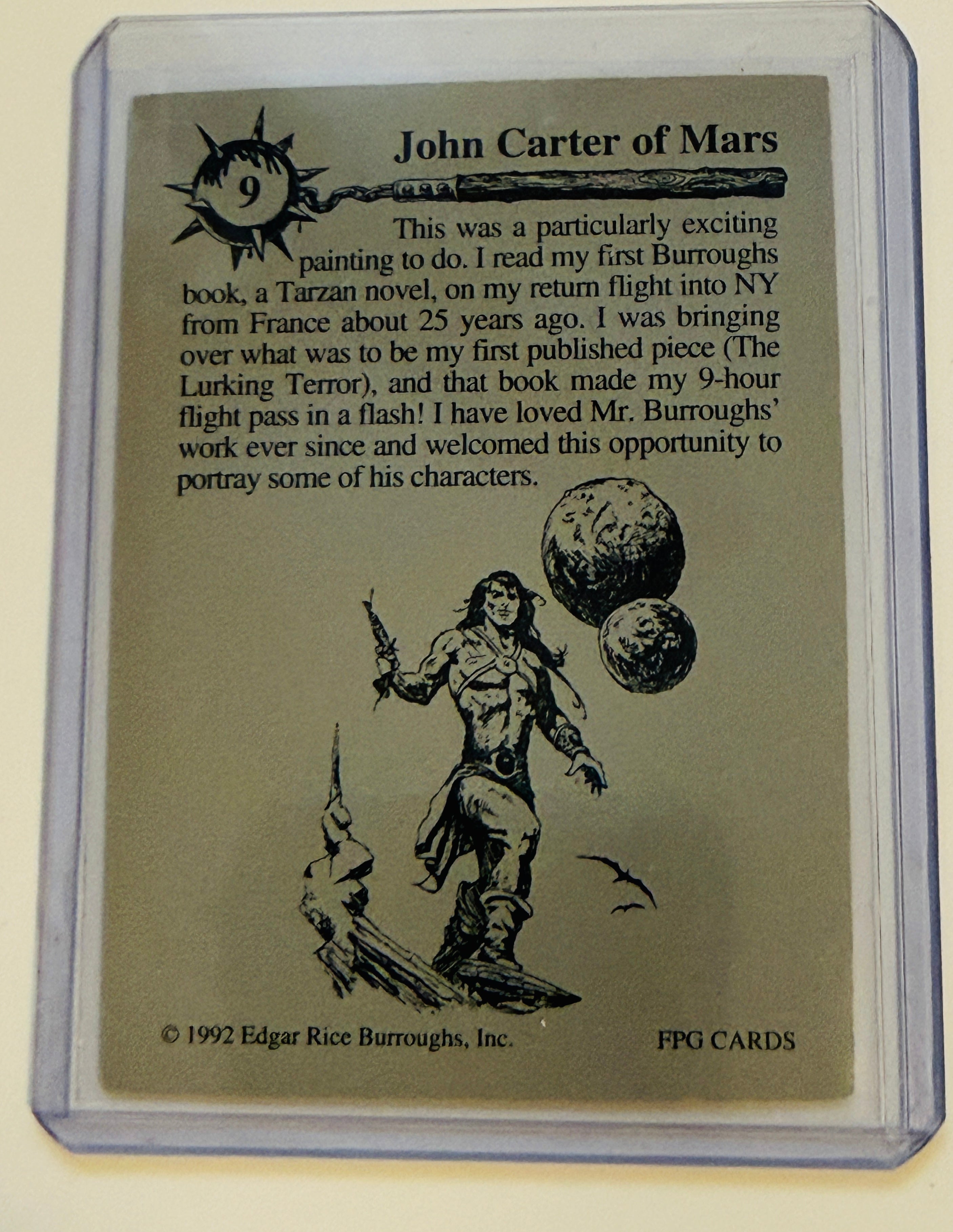 Ken Kelly rare autographed, John Carter Mars fantasy trading card 1992 certified