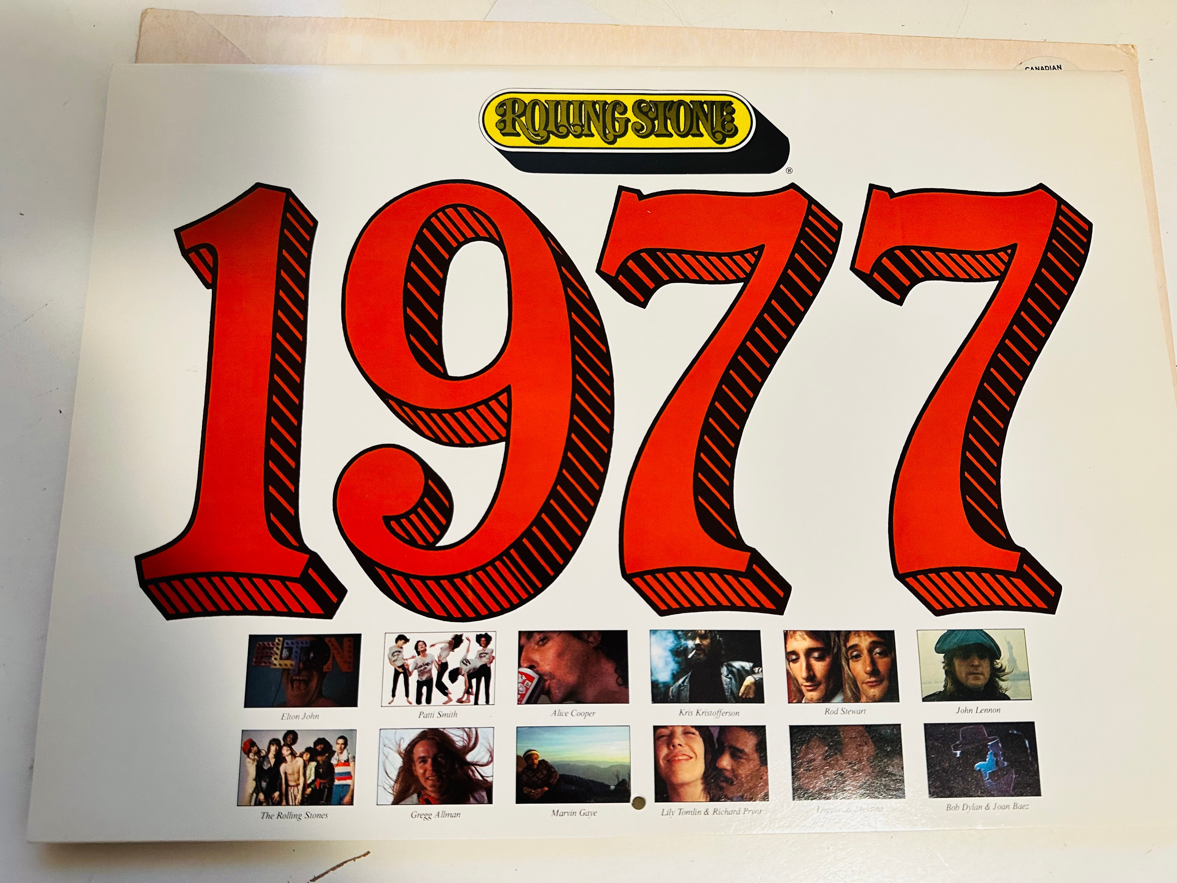 Rolling Stones magazine, rare rockstars calendar, 1977