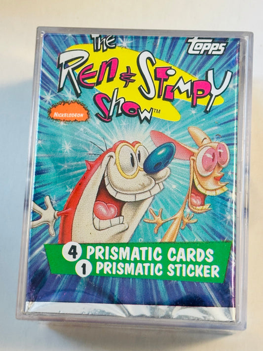 Ren and Stimpy Prismatic all foil high end cards set with wrapper 1993