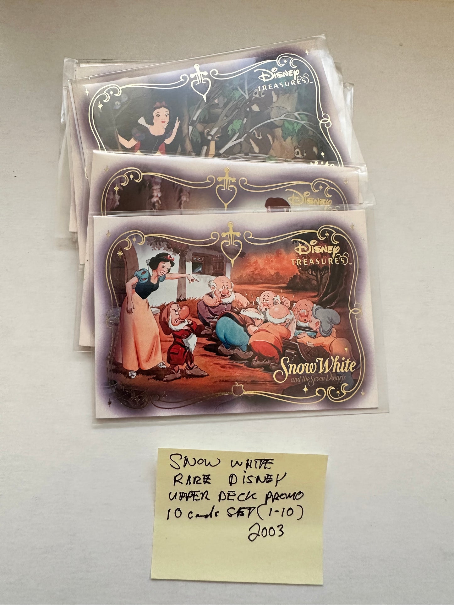 Snow White Disney treasures rare 10 cards insert set from Upper Deck 2003