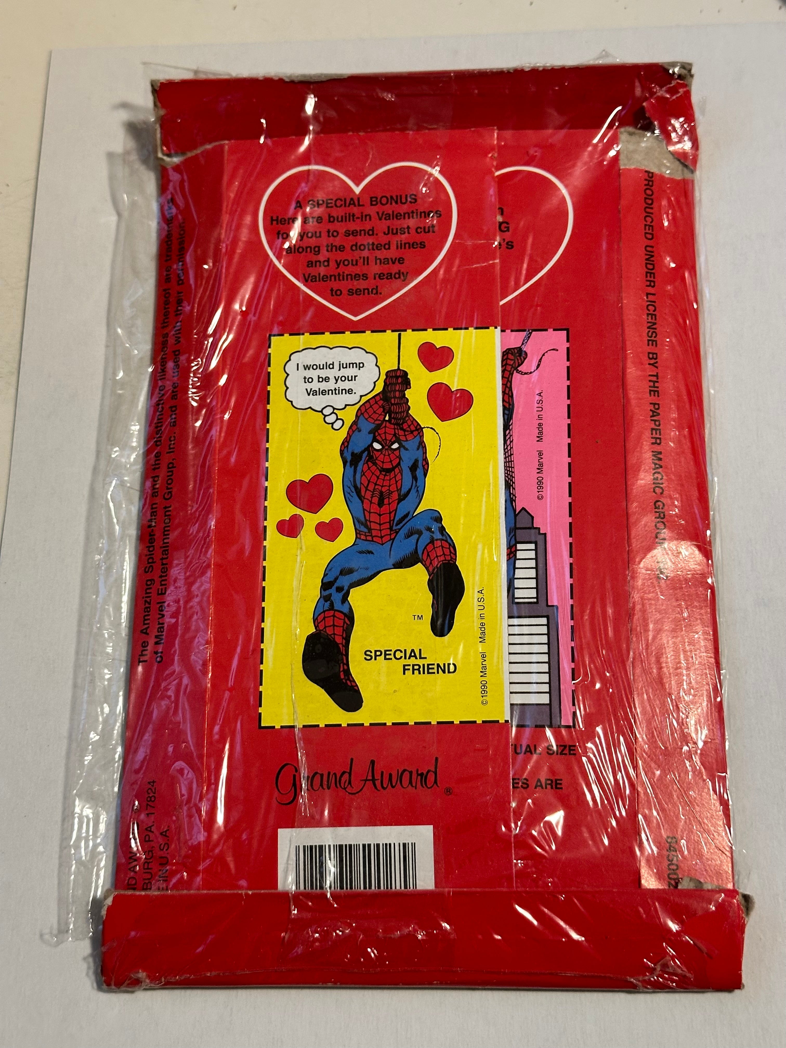 Spider-Man, Valentine’s rare vintage factory seal box, 1990