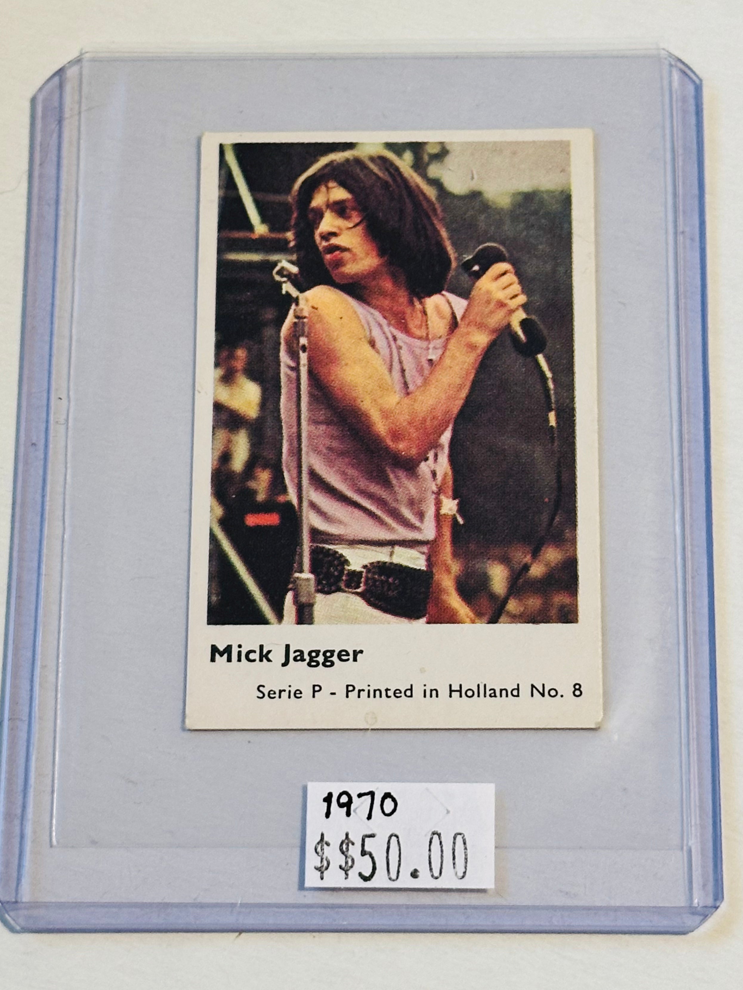 Rolling Stones, Mick Jagger rare concert card, 1970