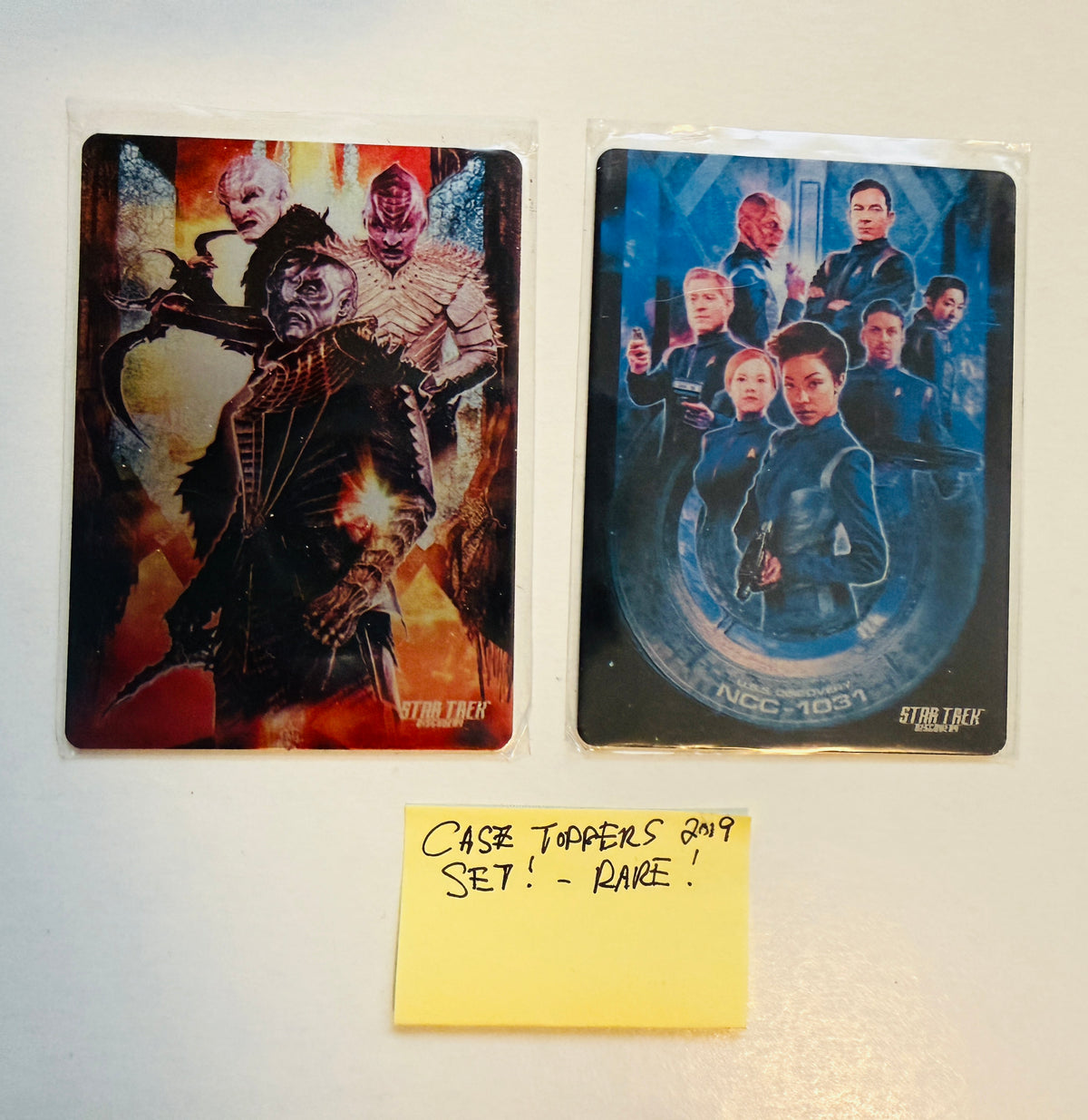Star Trek discovery rare two metal case topper card inserts set