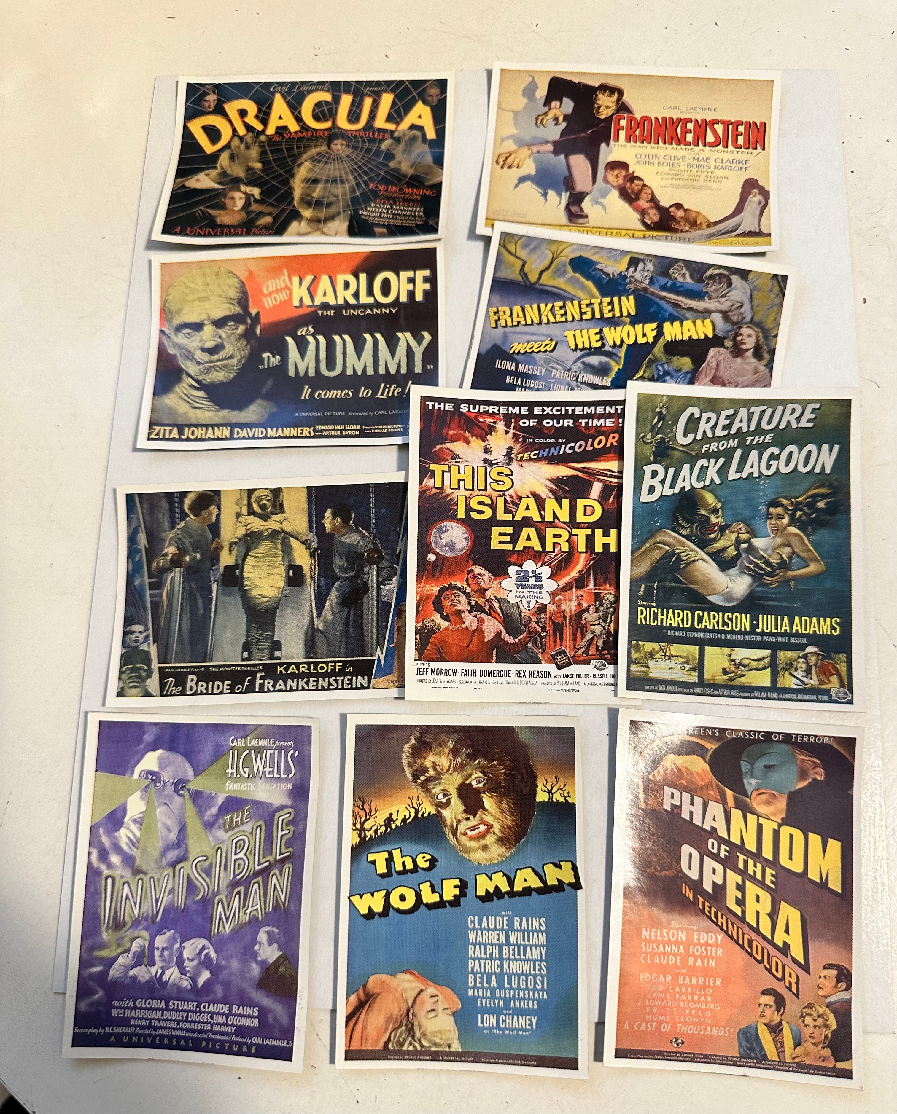 Universal Monsters rare stickers insert set 1980s