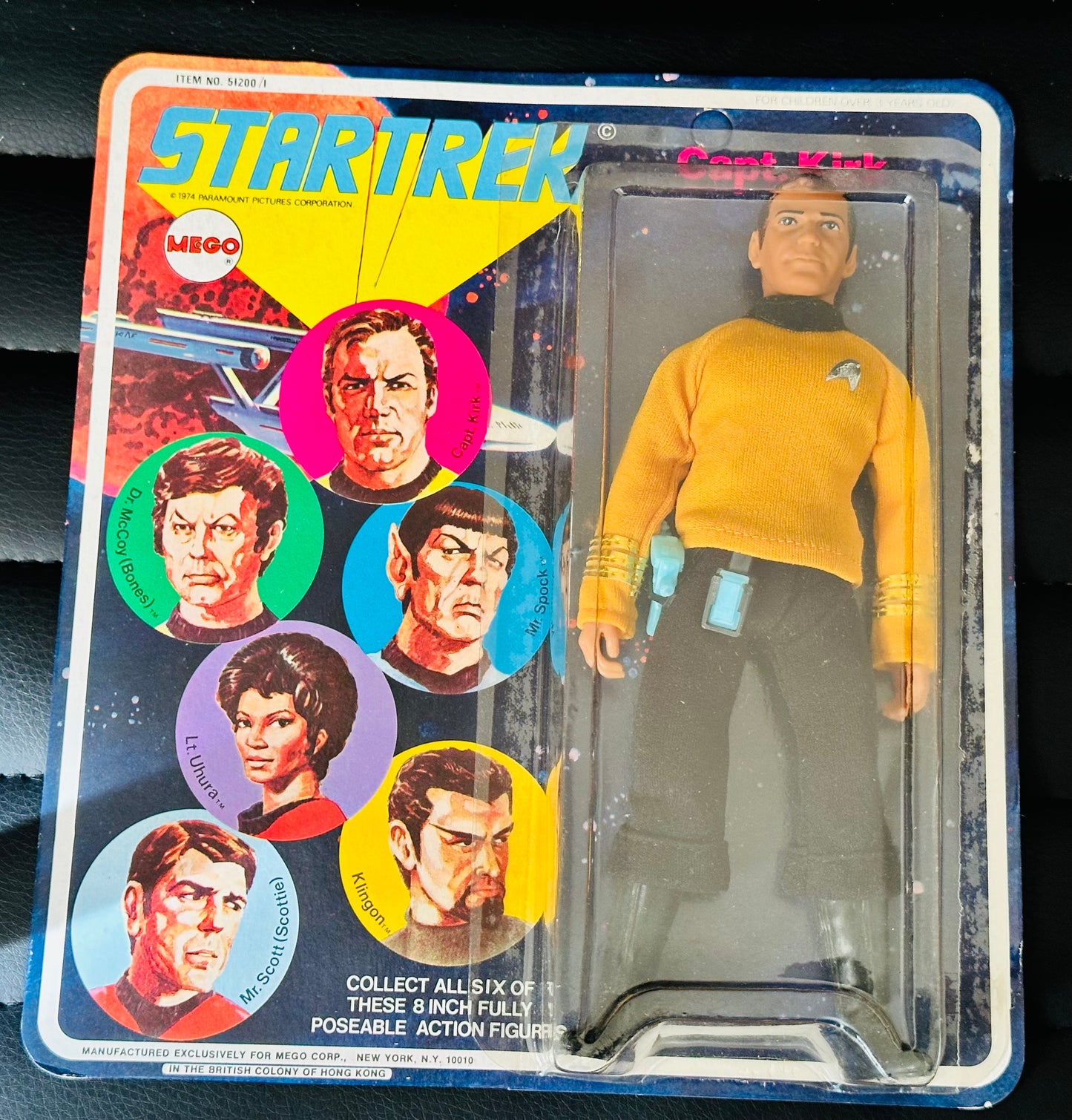 Star Trek Captain Kirk original Mego figure in package 1974