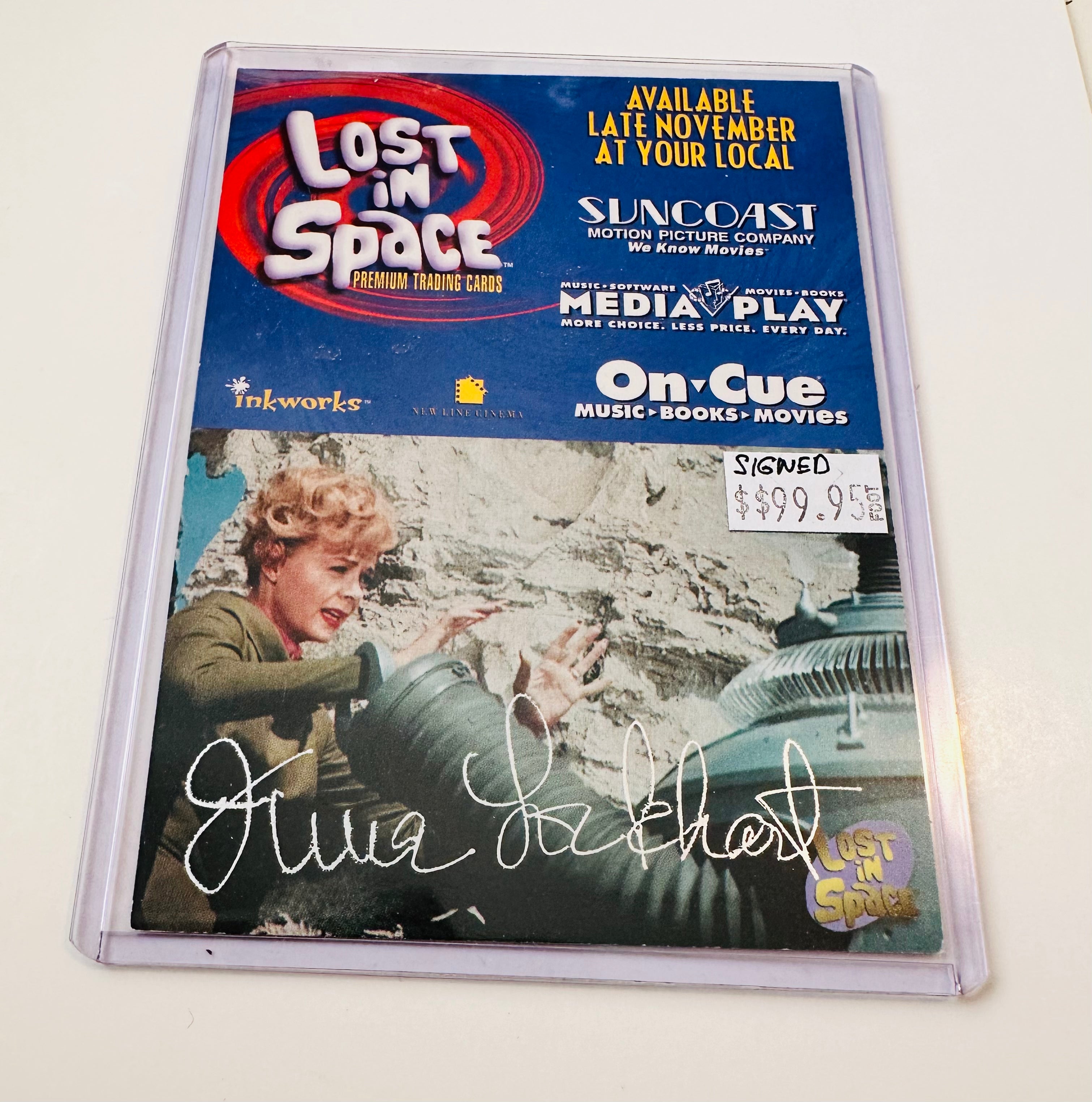 Lost in Space Television Series June Lockhart rare signed in person autograph card with COA.