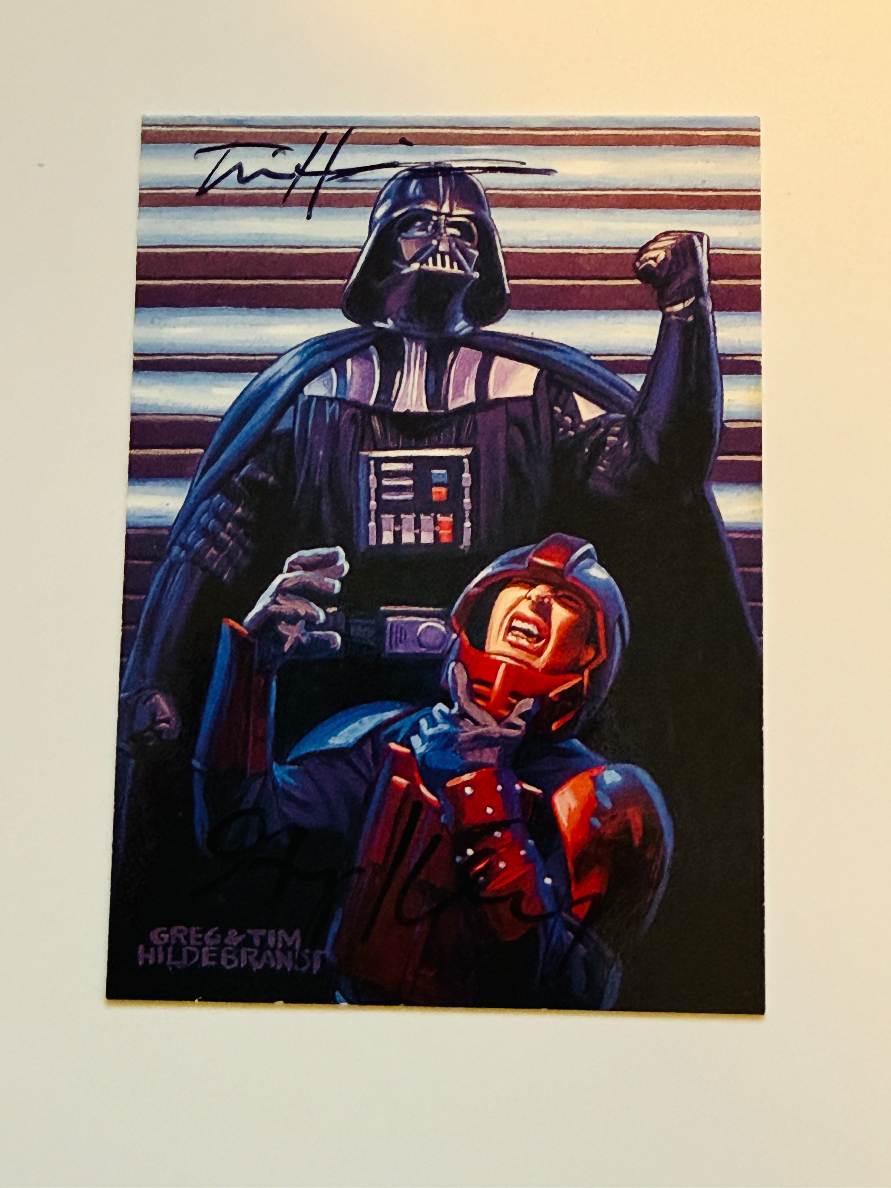 Star Wars rare double autograph card signed by Greg and Tim Hildebrandt famous Artists sold with COA