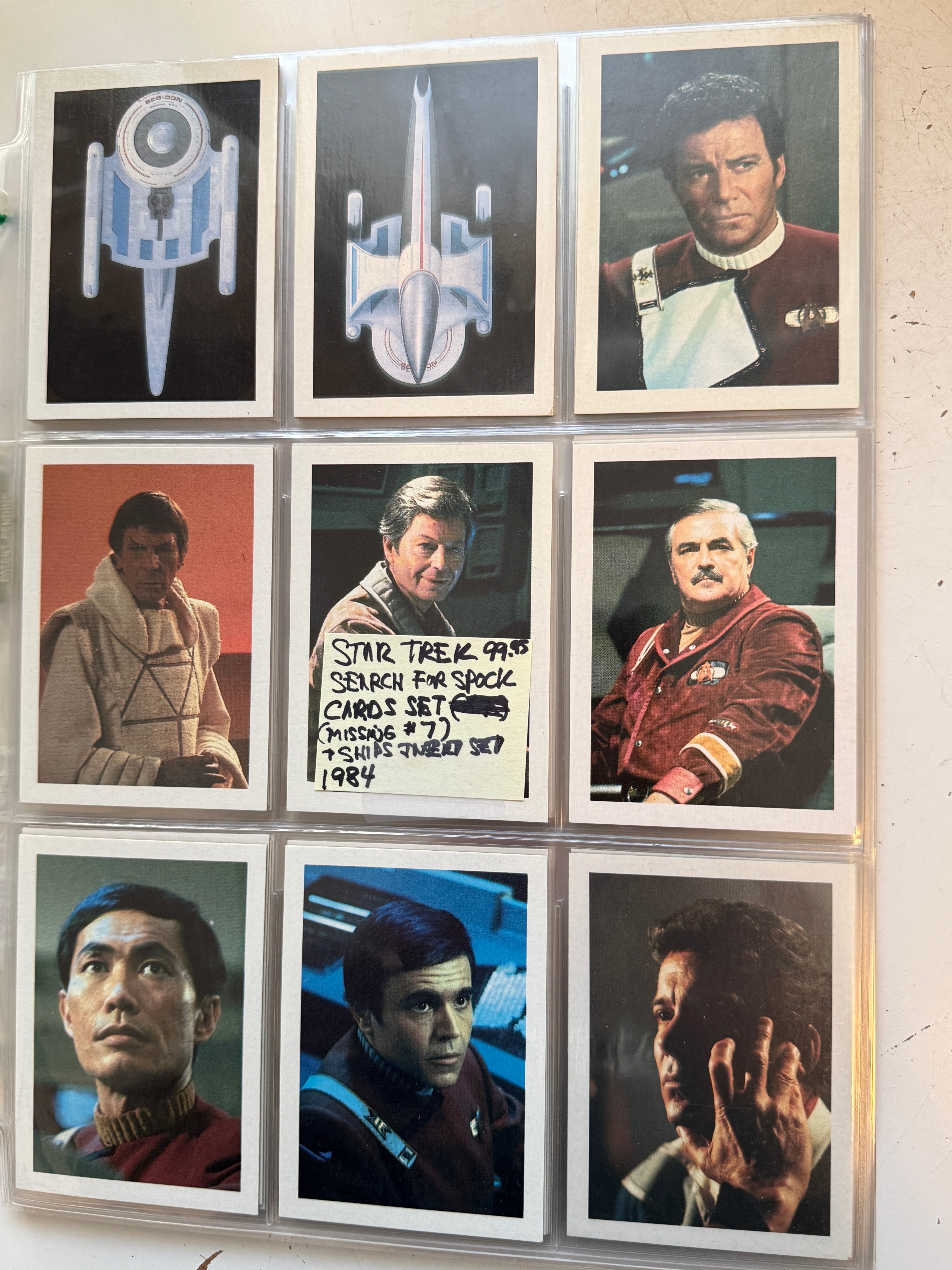 Search for Spock rare movie cards set in Pages plus bonus ships insert card set 1984