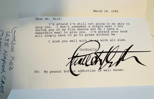 Charlton Heston, legendary actor autographed response letter on his personal stationary sold with COA