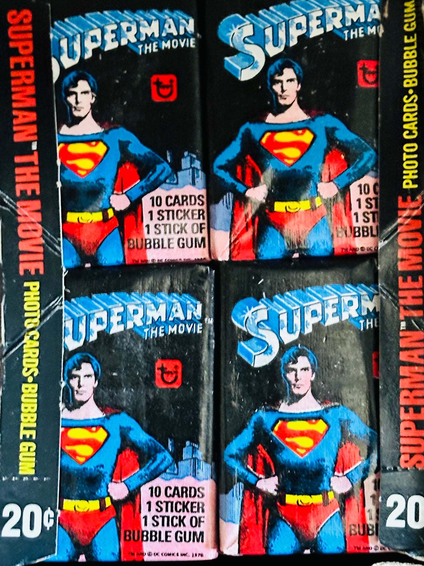 Superman first movie rare 36 sealed packs card box 1978