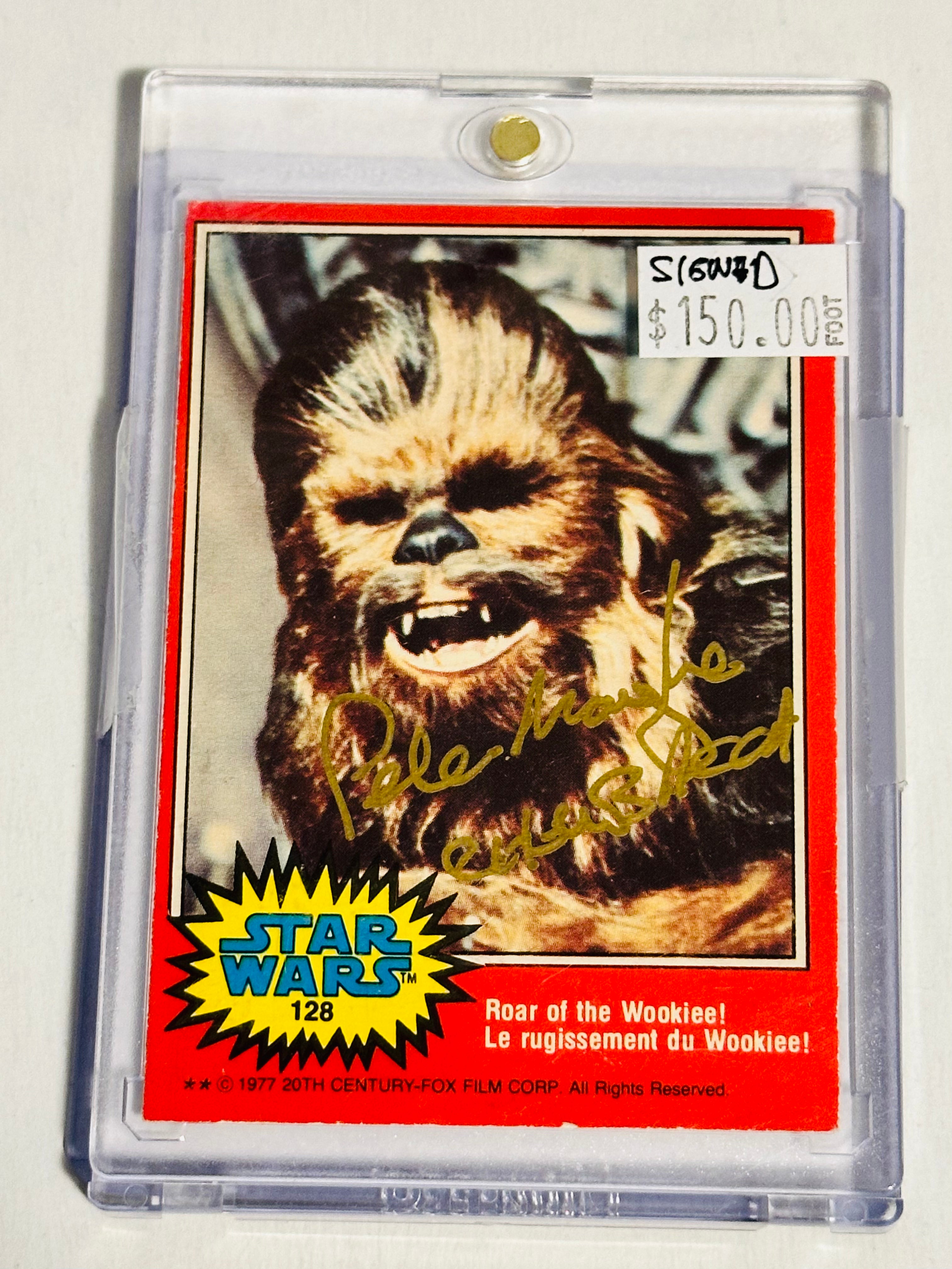 Star Wars rare Chewbacca (Peter Mayhew ) signed in person original 1977 card with COA