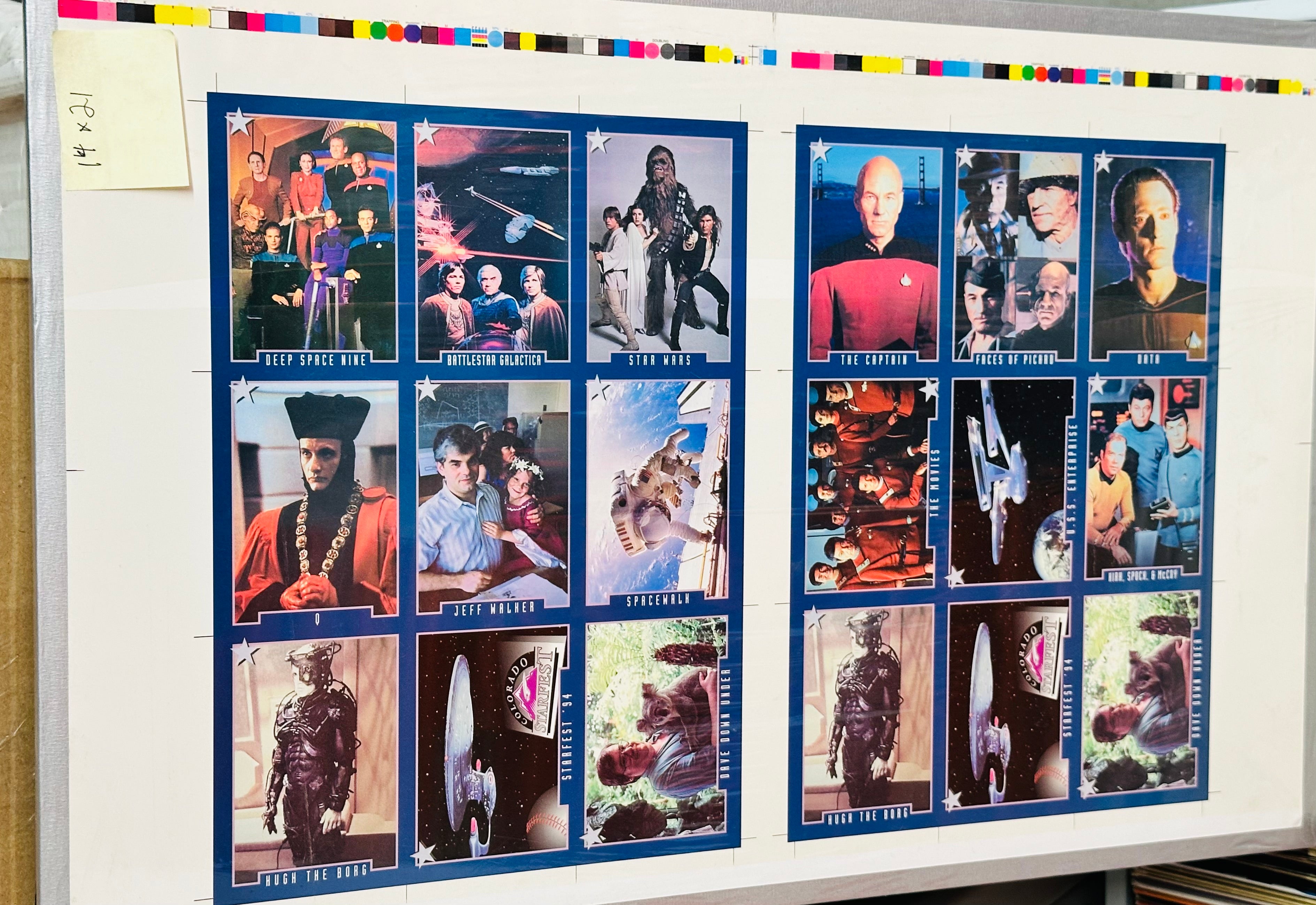 Star Trek Denver convention rare limited issued cards uncut sheet matted 1990s