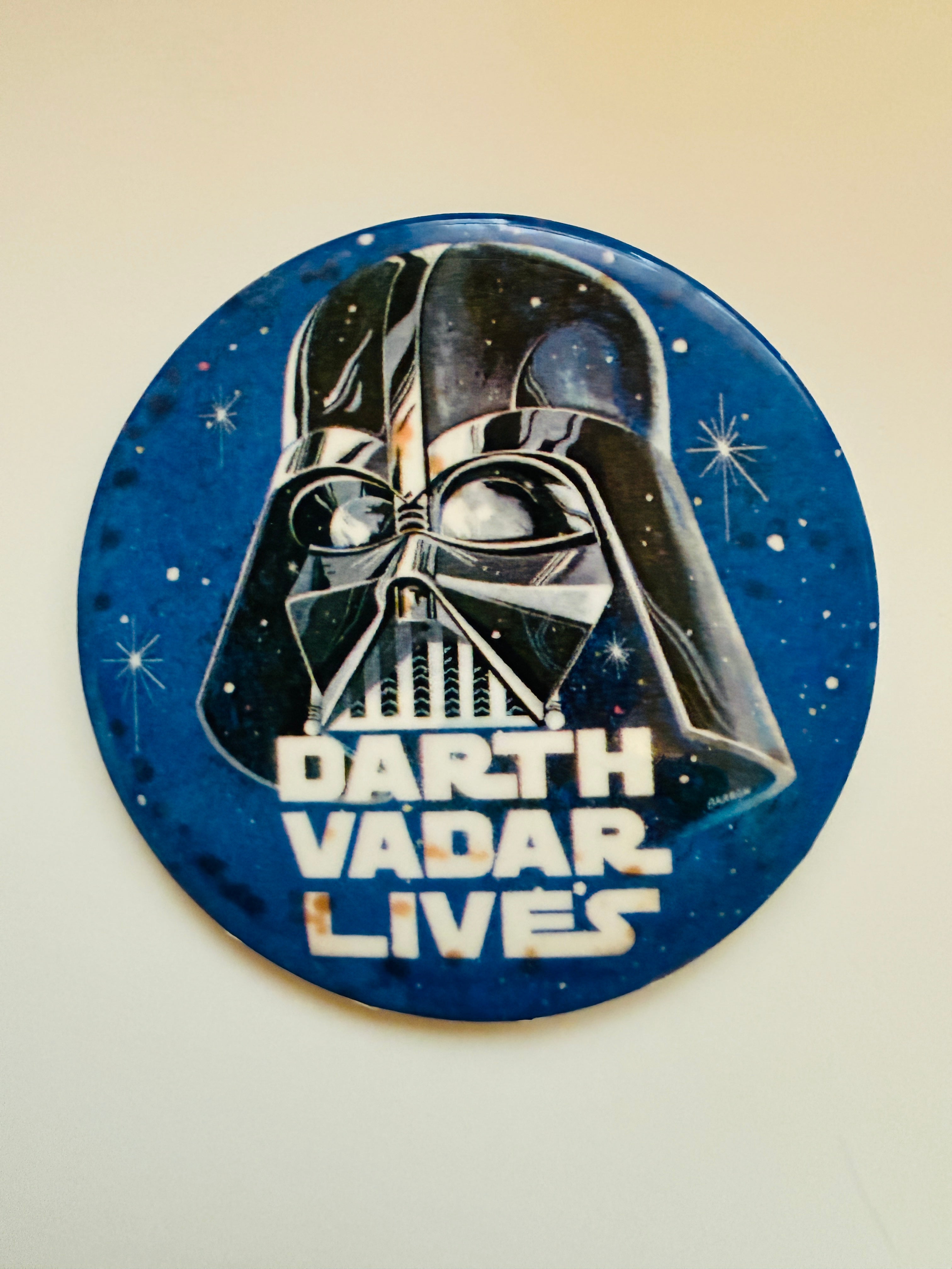 Star Wars original Darth Vader Lives vintage 3x3 size button 1980