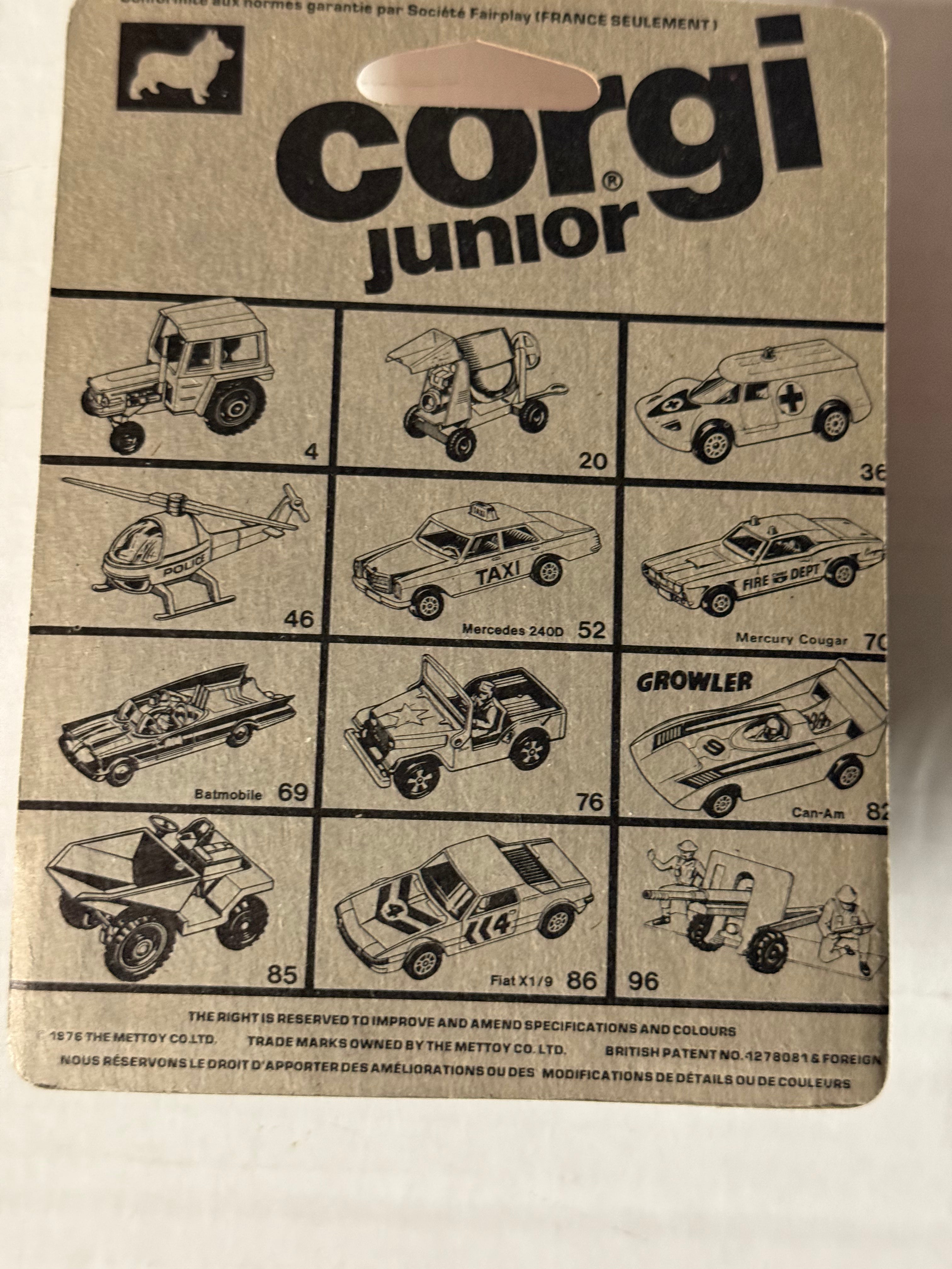Charlie’s Angels rare corgi Junior van in package 1976