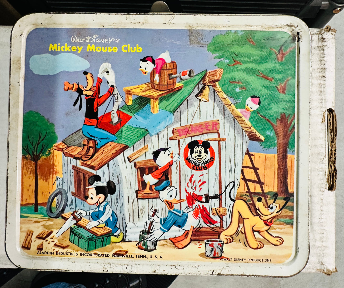 Disney Mickey Mouse club rare original Lunch box with Thermos 1950s