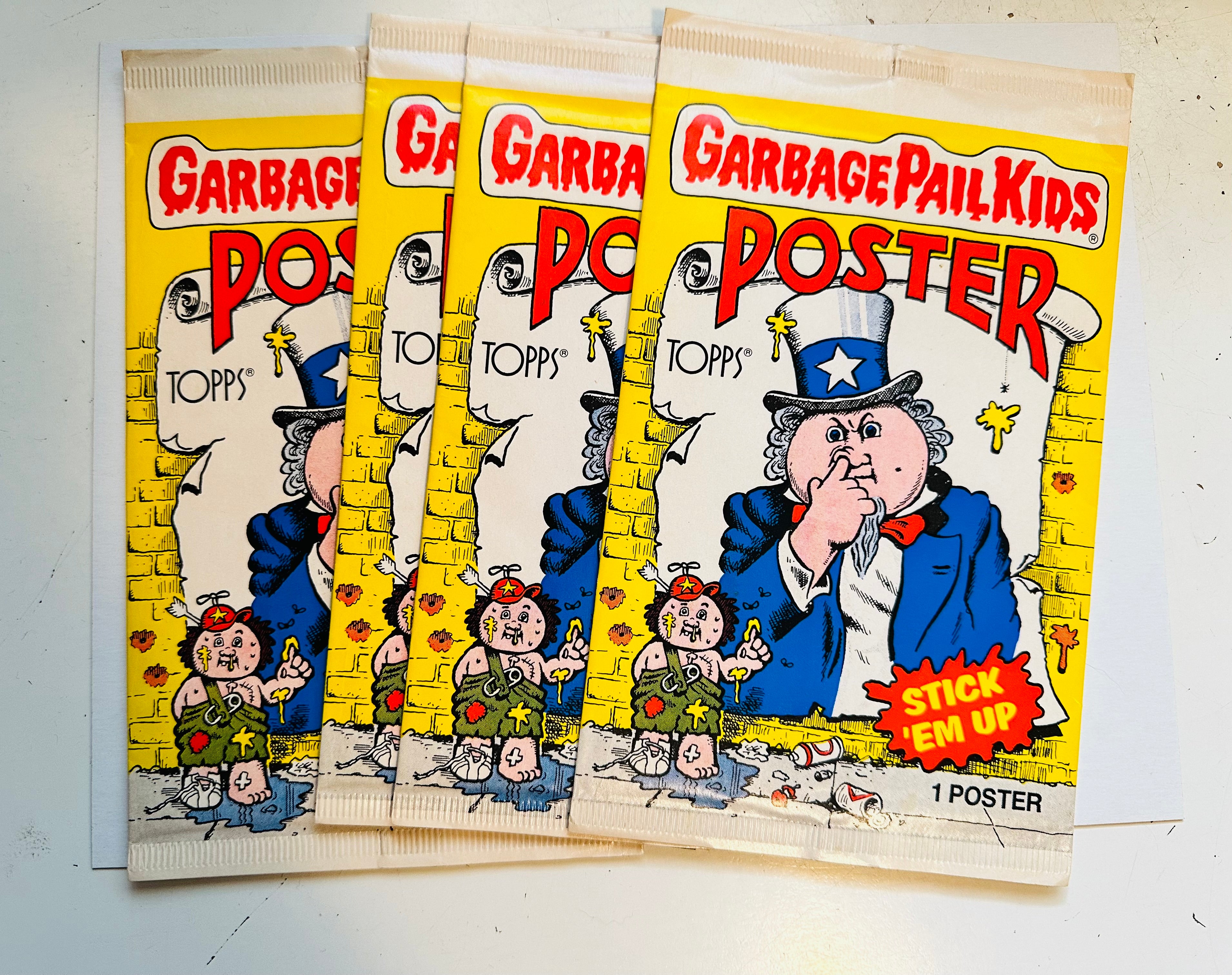 Garbage Pail Kids posters 4 sealed packs 1986